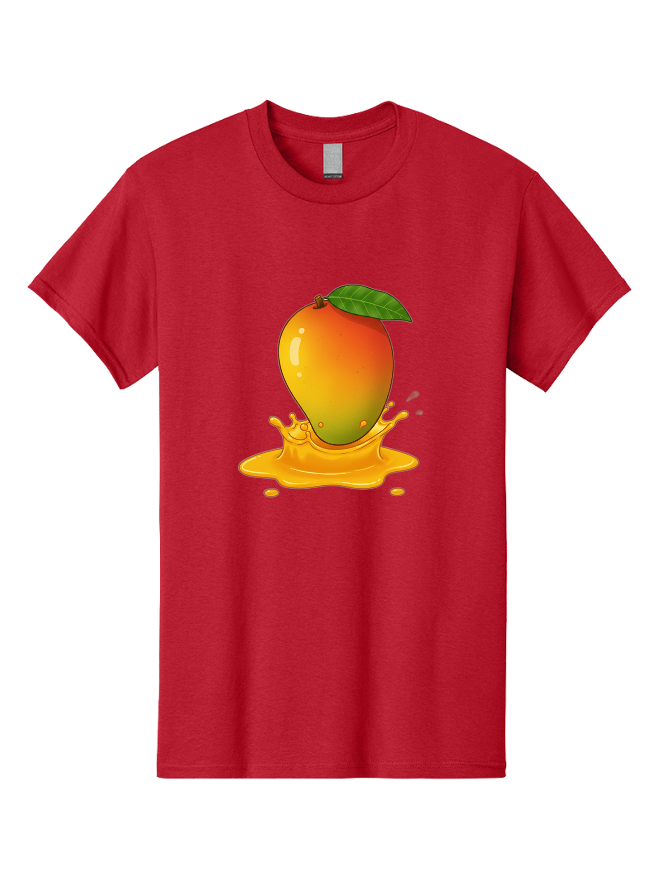 Mango-Splash-1 Men'S Graphic Tee, 100% Cotton, Comfortable Casual Summer Wear, Machine Washable, Juicy Mango, Vibrant Colors, Splashing Juice, Fresh Fruit, Tropical Flavors, Sweet Treats, Summertime, Refreshing Drinks Bac161