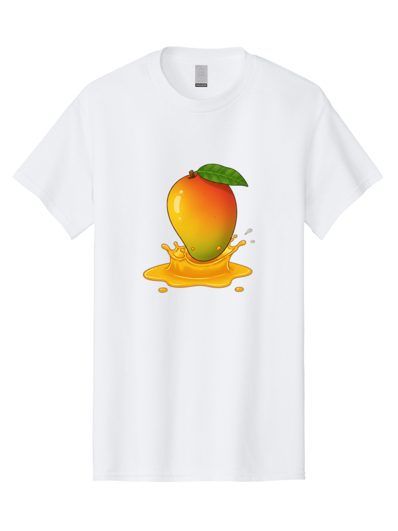 Mango-Splash-1 Men'S Graphic Tee, 100% Cotton, Comfortable Casual Summer Wear, Machine Washable, Juicy Mango, Vibrant Colors, Splashing Juice, Fresh Fruit, Tropical Flavors, Sweet Treats, Summertime, Refreshing Drinks Bac161
