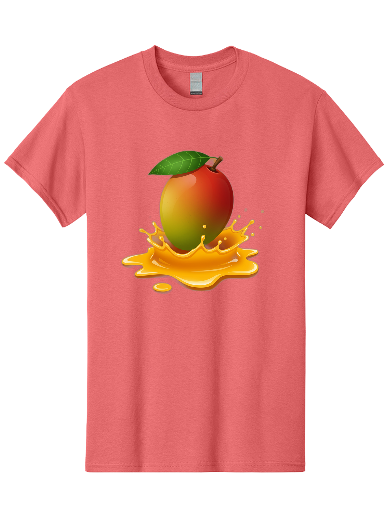 Mango-Splash-2 Men'S Graphic Tee, 100% Cotton, Comfortable Casual Summer Wear, Machine Washable, Tropical Mango, Juicy Fruit, Splash Art, Vibrant Colors, Mango Juice, Splashing Liquid, Fresh Produce, Summer Vibes, Healthy Snack, Bac162