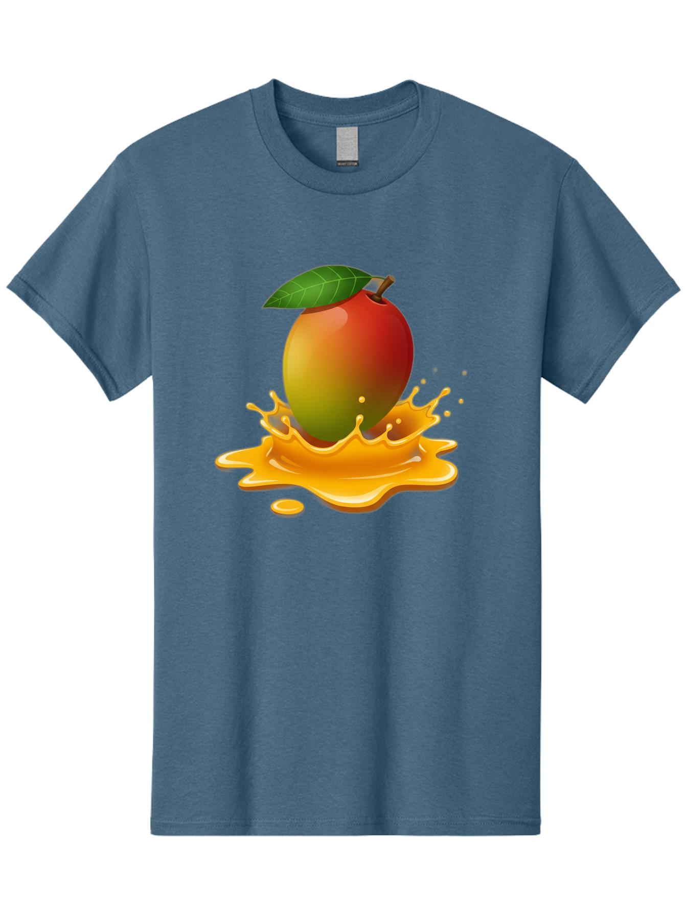 Mango-Splash-2 Men'S Graphic Tee, 100% Cotton, Comfortable Casual Summer Wear, Machine Washable, Tropical Mango, Juicy Fruit, Splash Art, Vibrant Colors, Mango Juice, Splashing Liquid, Fresh Produce, Summer Vibes, Healthy Snack, Bac162