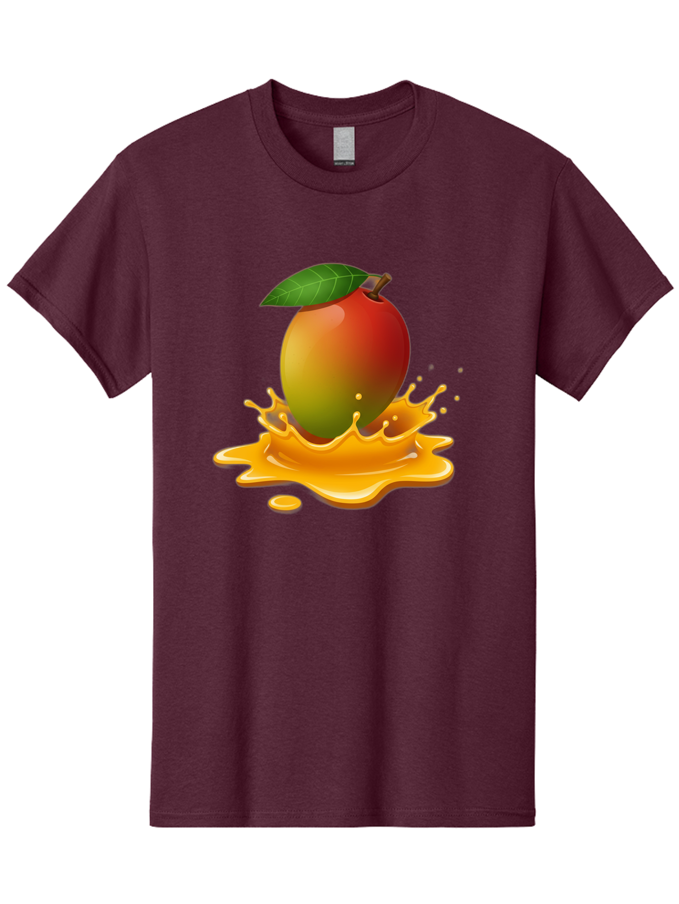 Mango-Splash-2 Men'S Graphic Tee, 100% Cotton, Comfortable Casual Summer Wear, Machine Washable, Tropical Mango, Juicy Fruit, Splash Art, Vibrant Colors, Mango Juice, Splashing Liquid, Fresh Produce, Summer Vibes, Healthy Snack, Bac162