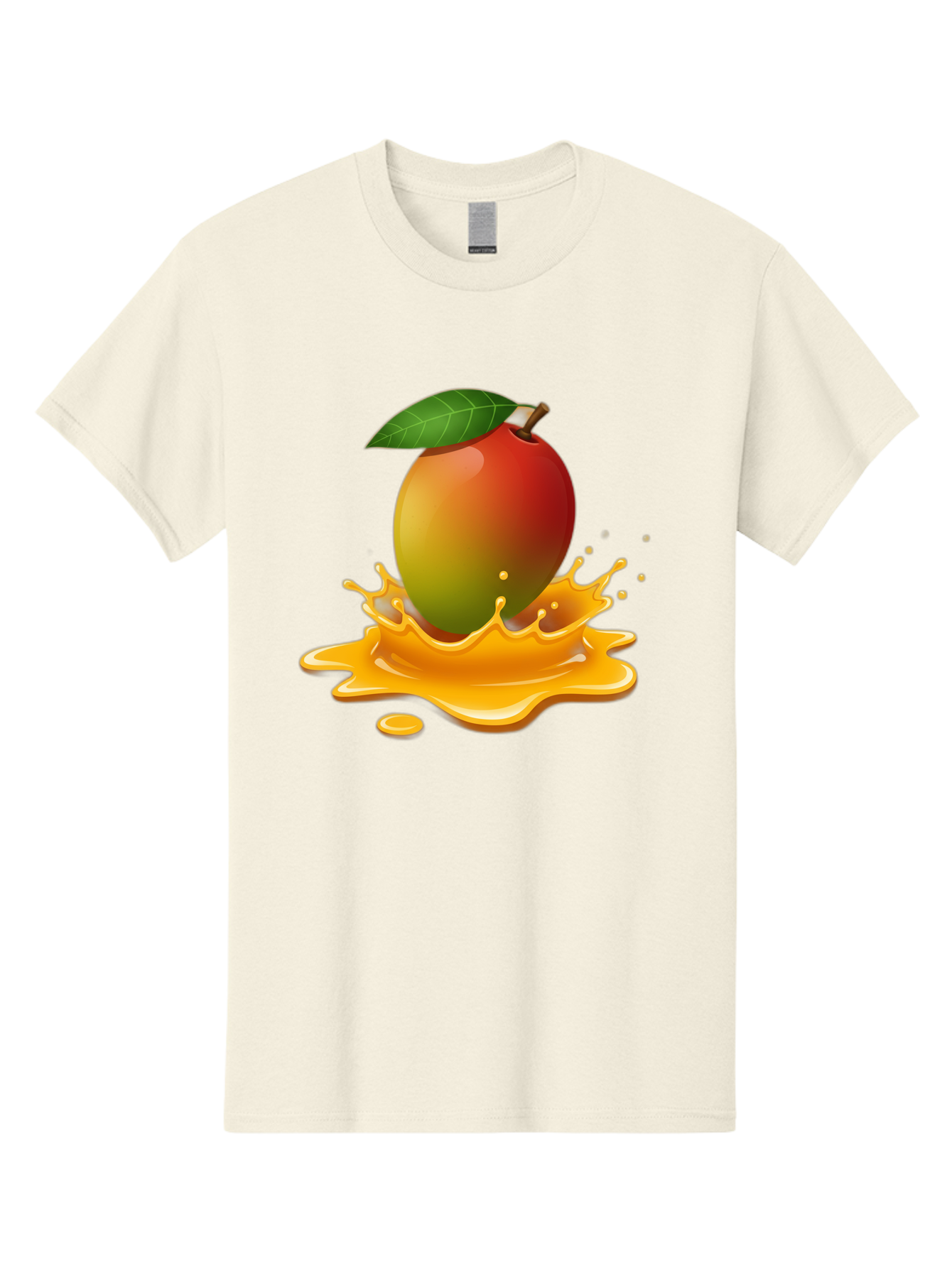 Mango-Splash-2 Men'S Graphic Tee, 100% Cotton, Comfortable Casual Summer Wear, Machine Washable, Tropical Mango, Juicy Fruit, Splash Art, Vibrant Colors, Mango Juice, Splashing Liquid, Fresh Produce, Summer Vibes, Healthy Snack, Bac162