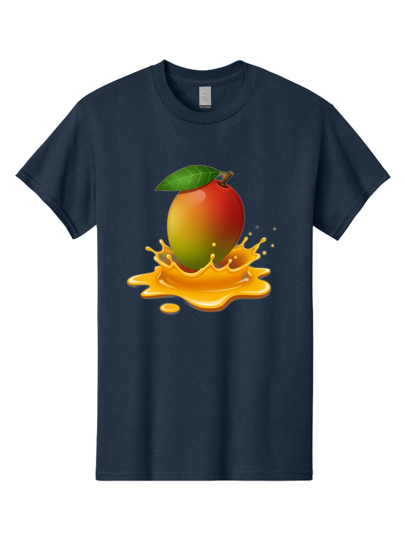 Mango-Splash-2 Men'S Graphic Tee, 100% Cotton, Comfortable Casual Summer Wear, Machine Washable, Tropical Mango, Juicy Fruit, Splash Art, Vibrant Colors, Mango Juice, Splashing Liquid, Fresh Produce, Summer Vibes, Healthy Snack, Bac162