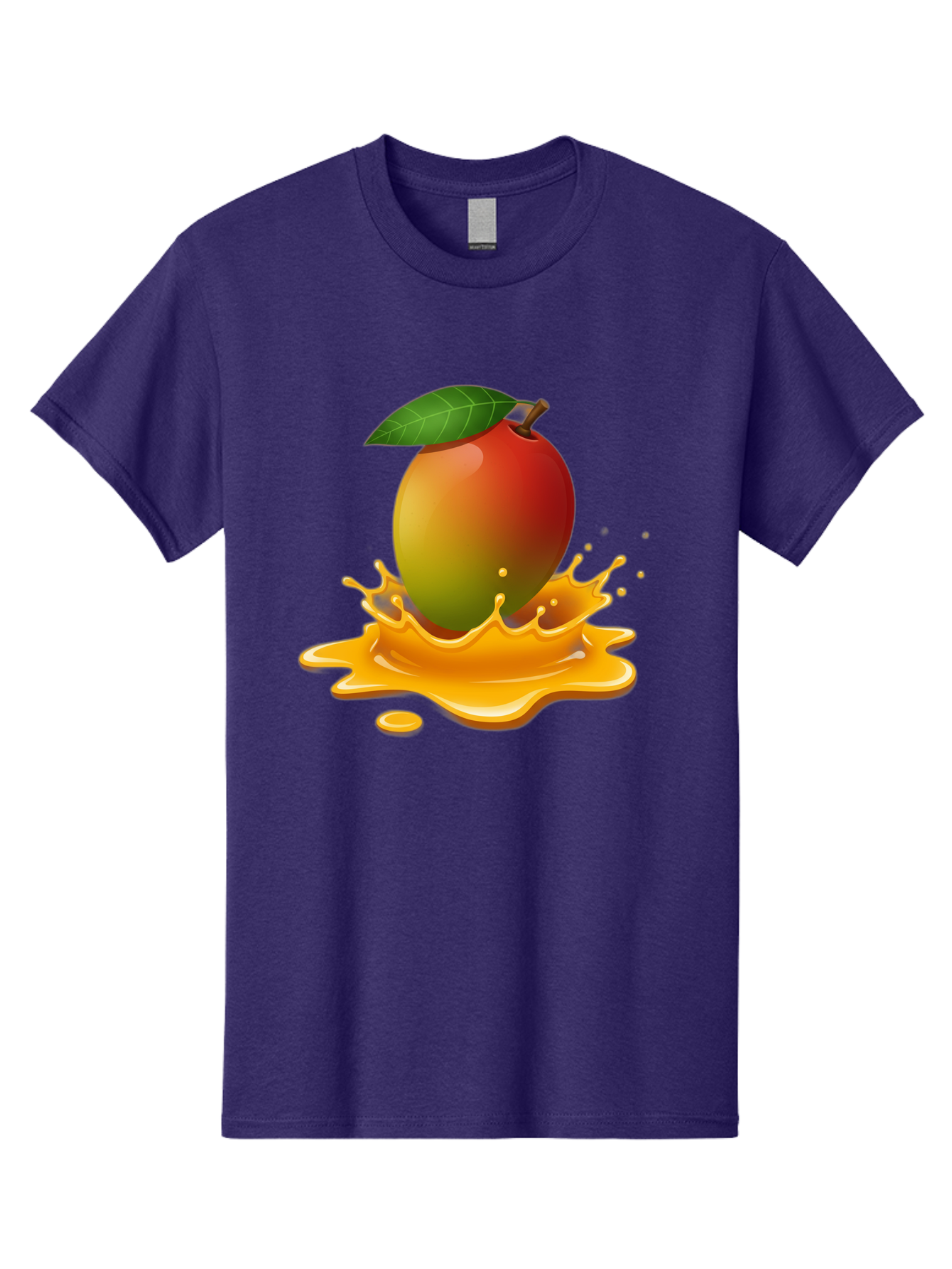 Mango-Splash-2 Men'S Graphic Tee, 100% Cotton, Comfortable Casual Summer Wear, Machine Washable, Tropical Mango, Juicy Fruit, Splash Art, Vibrant Colors, Mango Juice, Splashing Liquid, Fresh Produce, Summer Vibes, Healthy Snack, Bac162