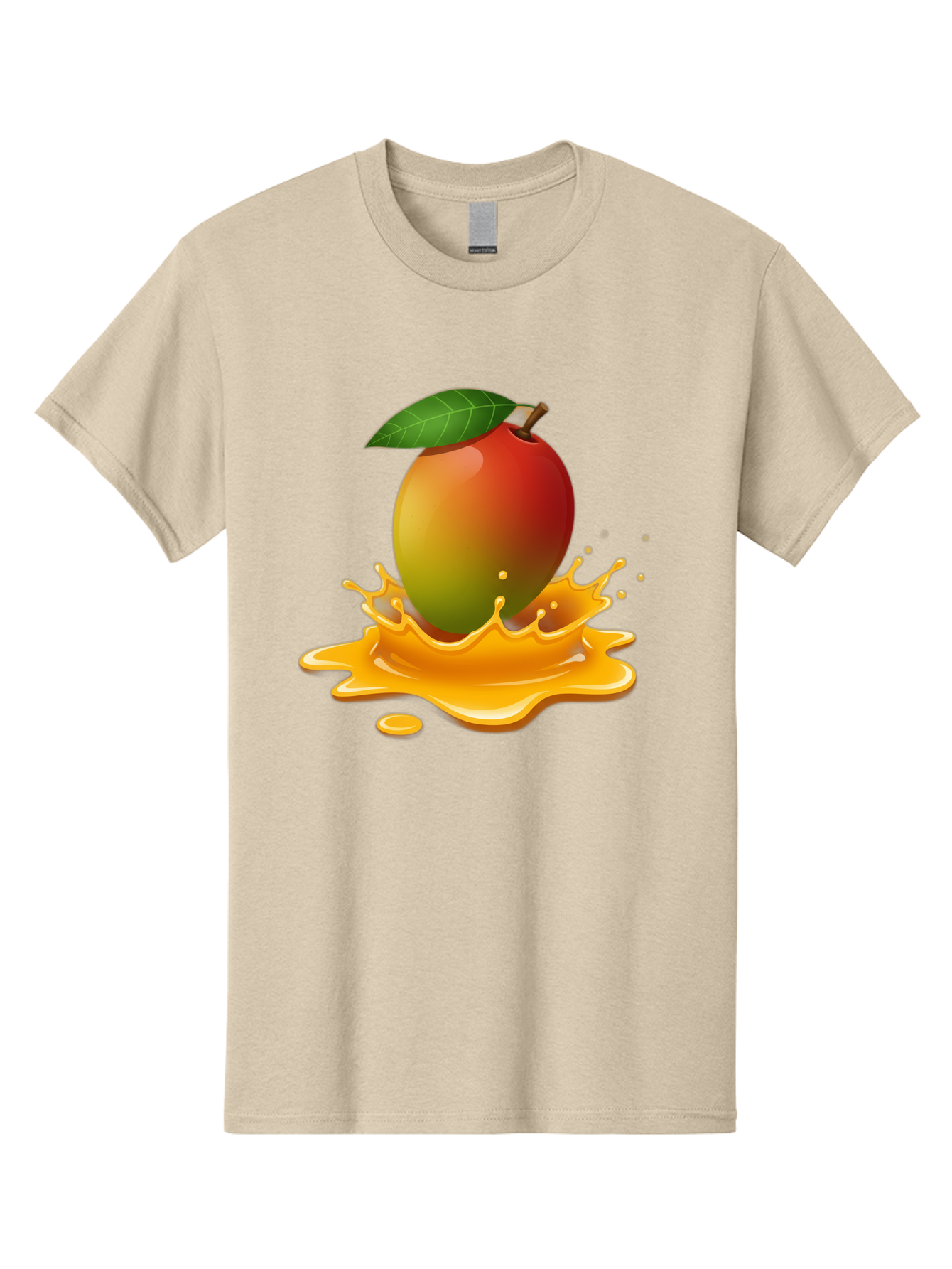 Mango-Splash-2 Men'S Graphic Tee, 100% Cotton, Comfortable Casual Summer Wear, Machine Washable, Tropical Mango, Juicy Fruit, Splash Art, Vibrant Colors, Mango Juice, Splashing Liquid, Fresh Produce, Summer Vibes, Healthy Snack, Bac162