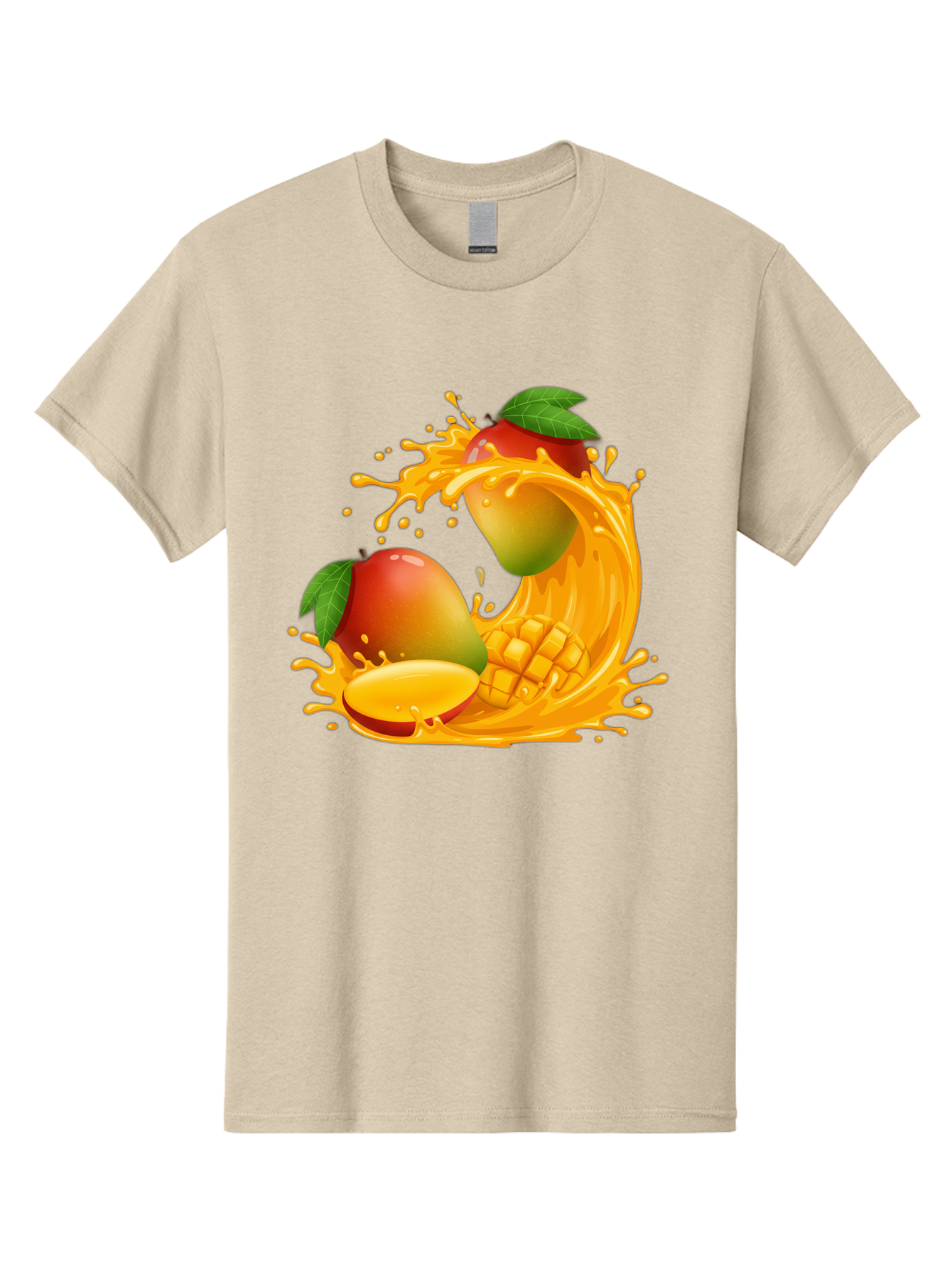 Mango-Splash-4 Men'S Graphic Tee, 100% Cotton, Comfortable Casual Summer Wear, Machine Washable, Mango Fruit, Juicy Mango, Mango Slice, Mango Juice Splash, Mango Chunks, Fresh Mango, Ripe Mango, Tropical Fruit Bac164
