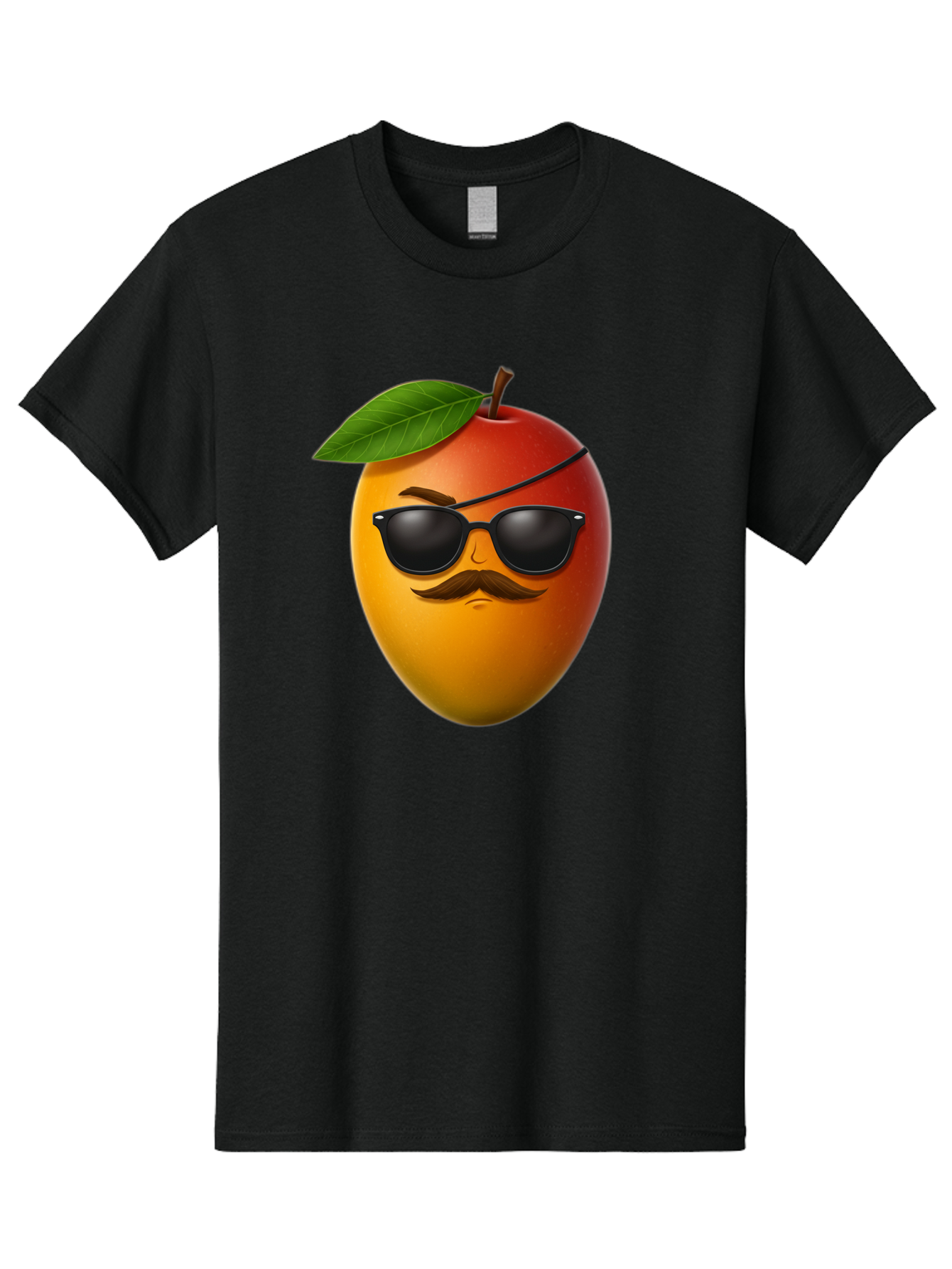 Mango Men'S Graphic Tee, 100% Cotton, Comfortable Casual Summer Wear, Machine Washable, Mango With Sunglasses, Cartoon Mango, Mango Emoji, Cool Mango, Mango With Mustache, Funny Fruit, Vibrant Colors, Playful Character, Quirky Illustration, Bac171
