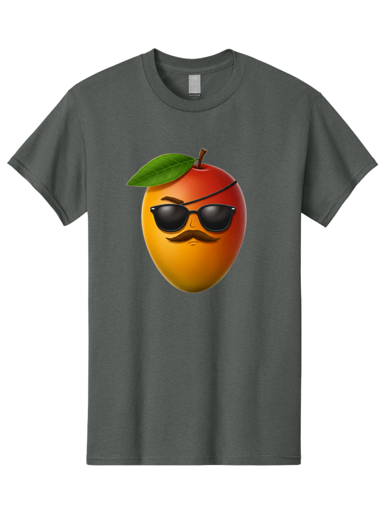 Mango Men'S Graphic Tee, 100% Cotton, Comfortable Casual Summer Wear, Machine Washable, Mango With Sunglasses, Cartoon Mango, Mango Emoji, Cool Mango, Mango With Mustache, Funny Fruit, Vibrant Colors, Playful Character, Quirky Illustration, Bac171