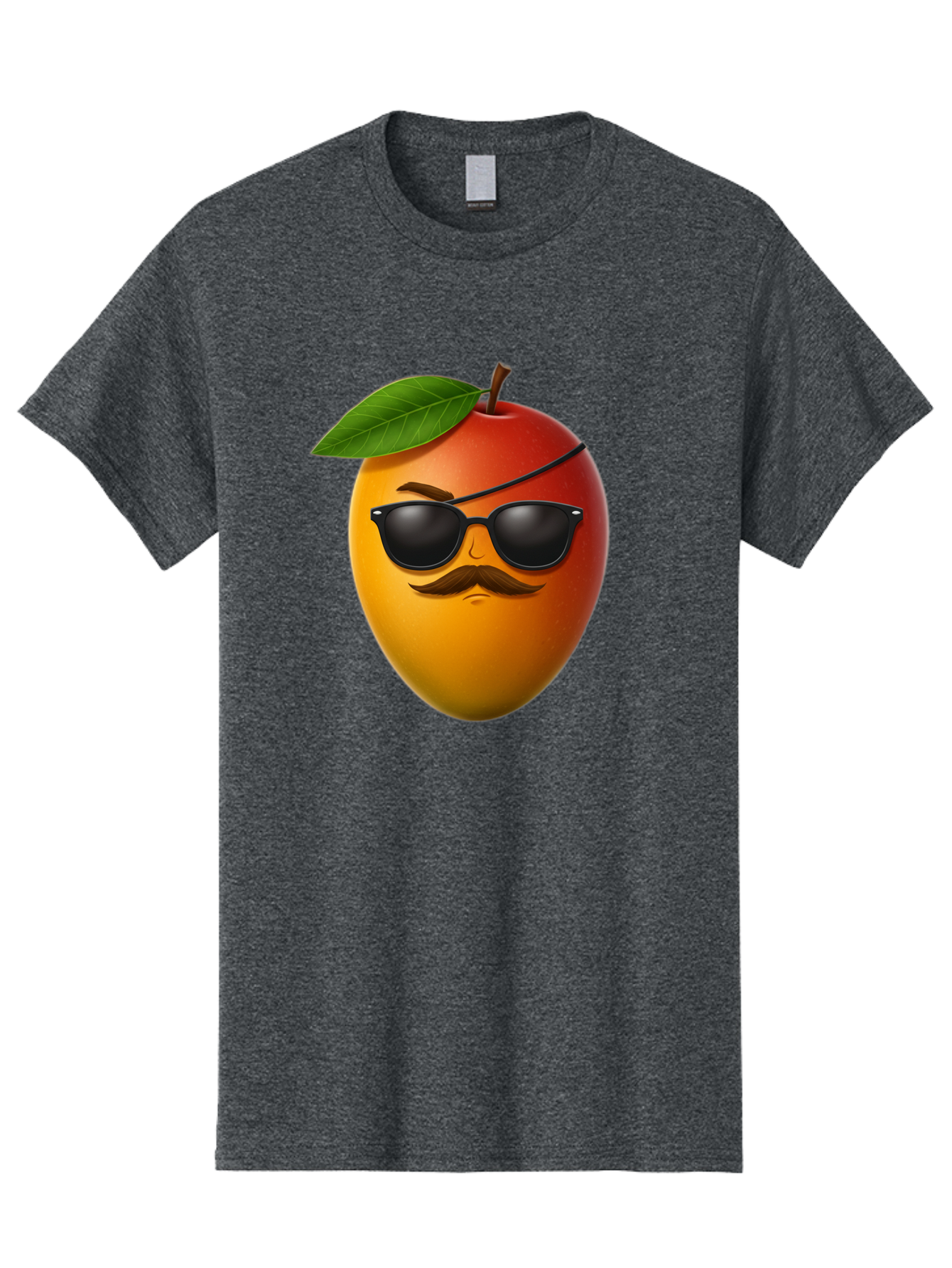 Mango Men'S Graphic Tee, 100% Cotton, Comfortable Casual Summer Wear, Machine Washable, Mango With Sunglasses, Cartoon Mango, Mango Emoji, Cool Mango, Mango With Mustache, Funny Fruit, Vibrant Colors, Playful Character, Quirky Illustration, Bac171