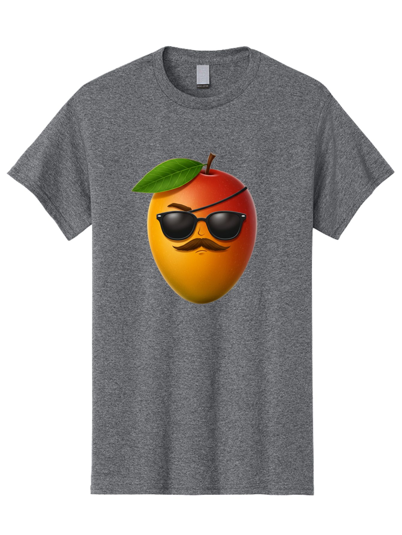 Mango Men'S Graphic Tee, 100% Cotton, Comfortable Casual Summer Wear, Machine Washable, Mango With Sunglasses, Cartoon Mango, Mango Emoji, Cool Mango, Mango With Mustache, Funny Fruit, Vibrant Colors, Playful Character, Quirky Illustration, Bac171
