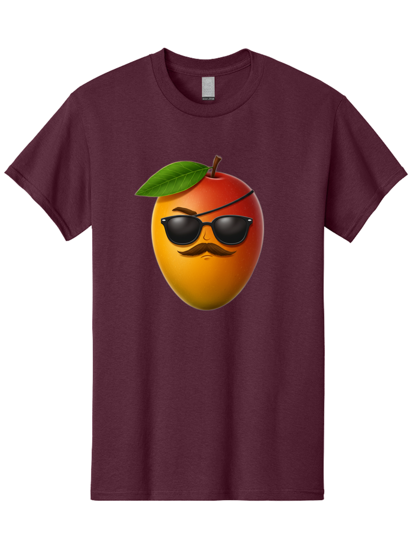 Mango Men'S Graphic Tee, 100% Cotton, Comfortable Casual Summer Wear, Machine Washable, Mango With Sunglasses, Cartoon Mango, Mango Emoji, Cool Mango, Mango With Mustache, Funny Fruit, Vibrant Colors, Playful Character, Quirky Illustration, Bac171