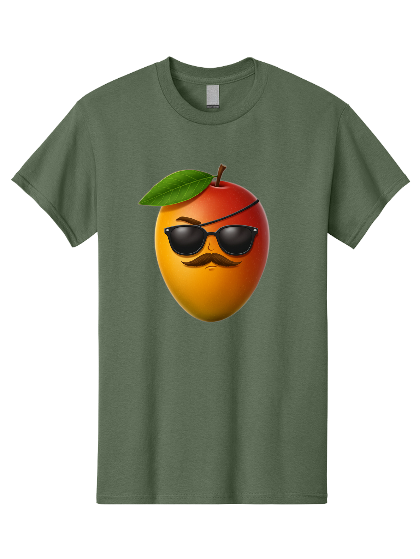 Mango Men'S Graphic Tee, 100% Cotton, Comfortable Casual Summer Wear, Machine Washable, Mango With Sunglasses, Cartoon Mango, Mango Emoji, Cool Mango, Mango With Mustache, Funny Fruit, Vibrant Colors, Playful Character, Quirky Illustration, Bac171