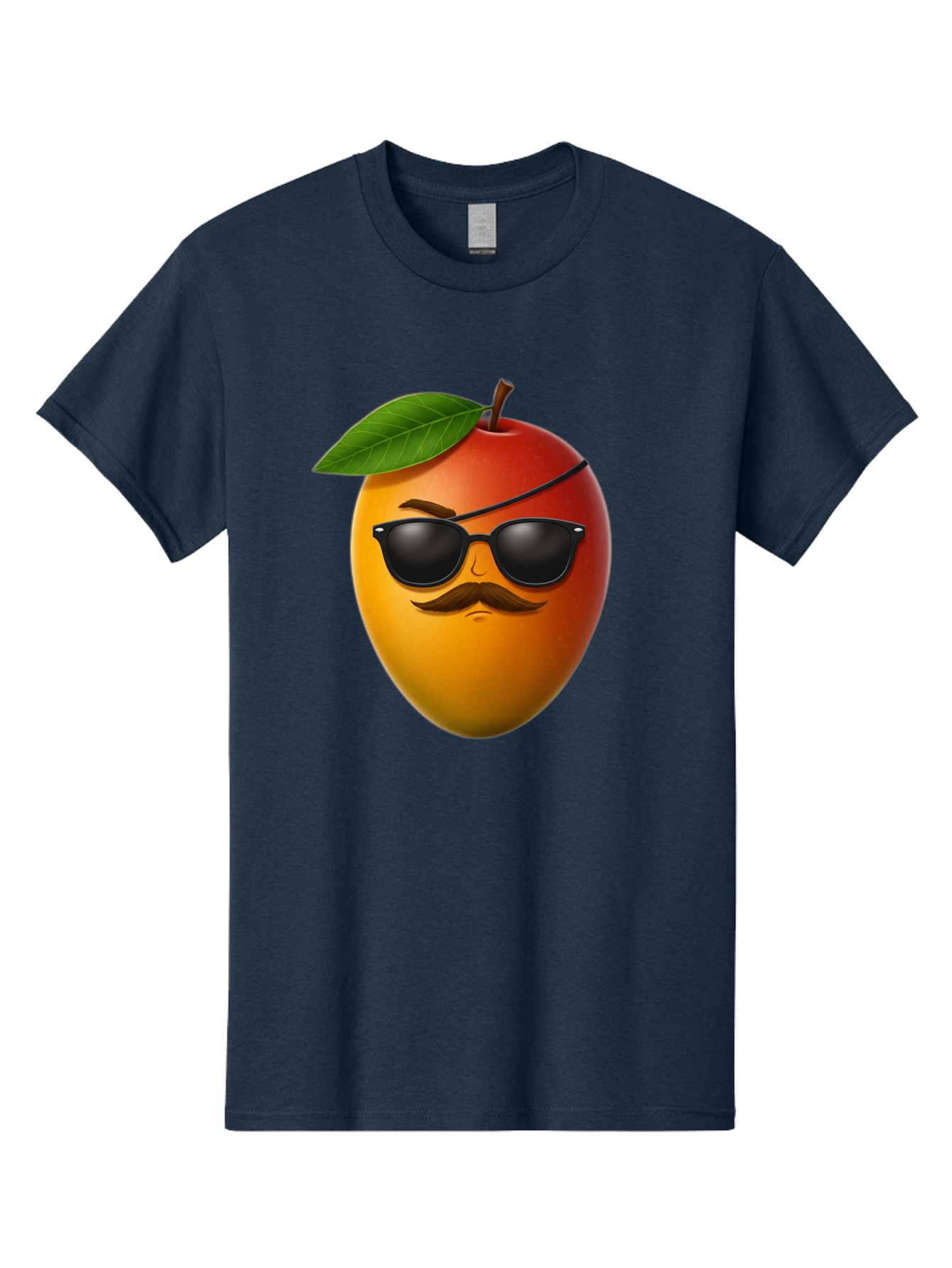 Mango Men'S Graphic Tee, 100% Cotton, Comfortable Casual Summer Wear, Machine Washable, Mango With Sunglasses, Cartoon Mango, Mango Emoji, Cool Mango, Mango With Mustache, Funny Fruit, Vibrant Colors, Playful Character, Quirky Illustration, Bac171