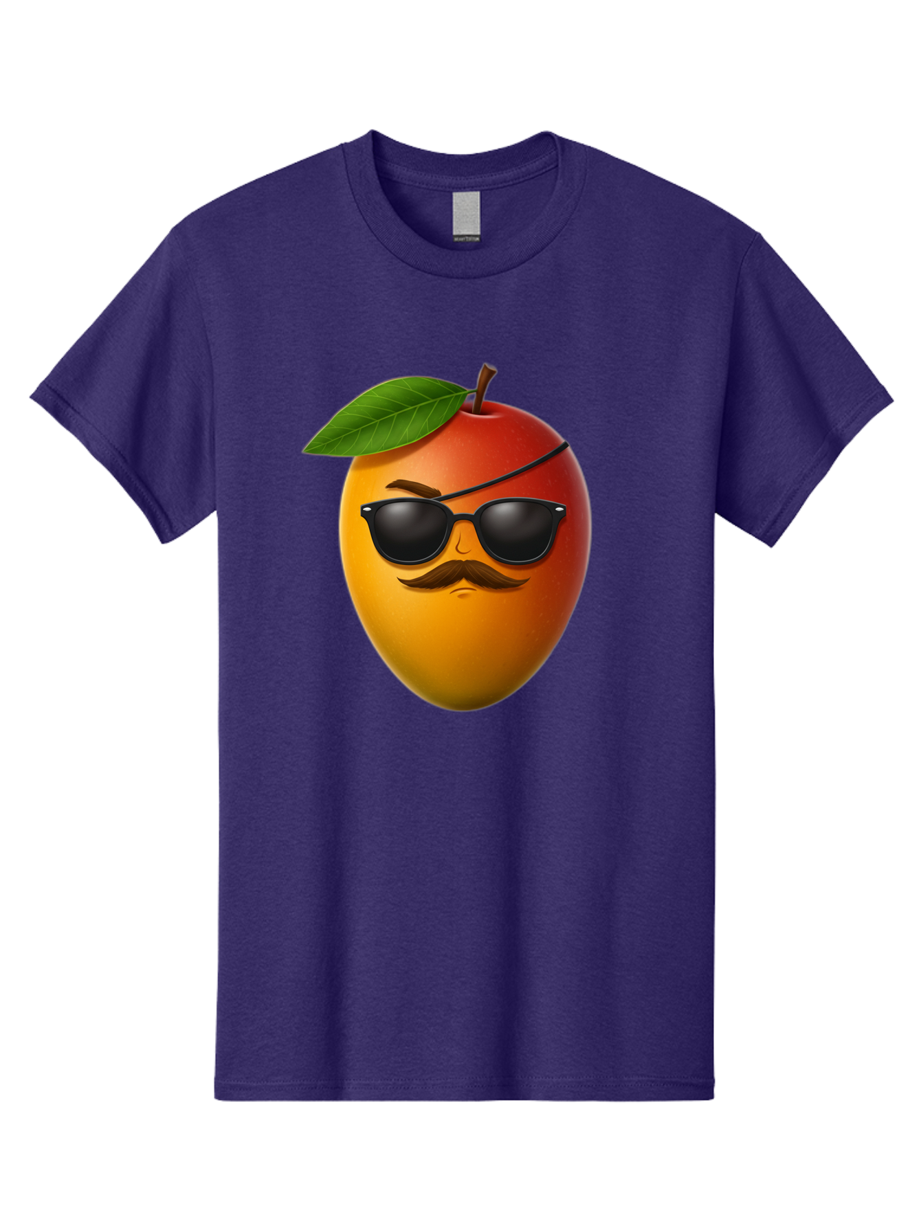Mango Men'S Graphic Tee, 100% Cotton, Comfortable Casual Summer Wear, Machine Washable, Mango With Sunglasses, Cartoon Mango, Mango Emoji, Cool Mango, Mango With Mustache, Funny Fruit, Vibrant Colors, Playful Character, Quirky Illustration, Bac171