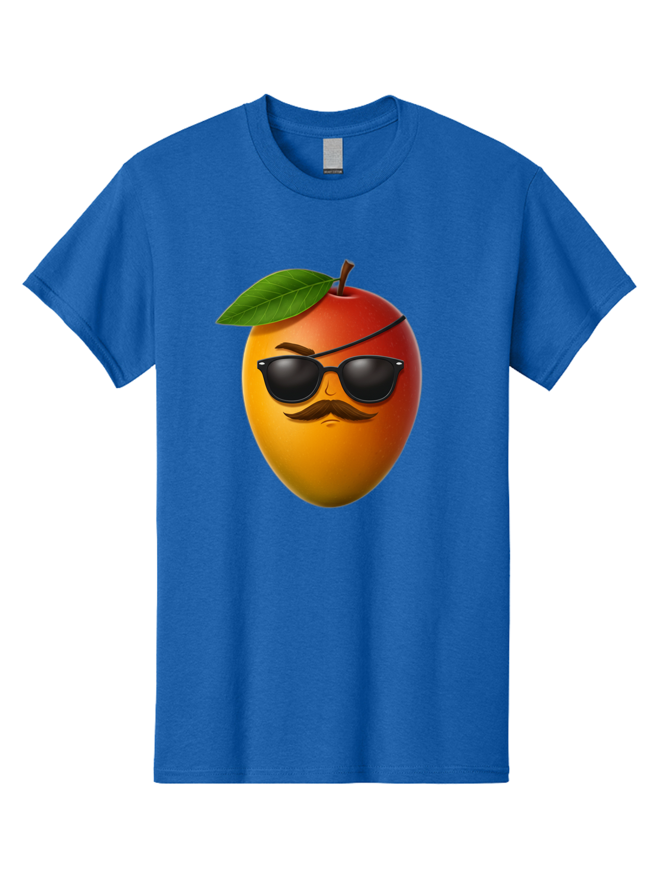 Mango Men'S Graphic Tee, 100% Cotton, Comfortable Casual Summer Wear, Machine Washable, Mango With Sunglasses, Cartoon Mango, Mango Emoji, Cool Mango, Mango With Mustache, Funny Fruit, Vibrant Colors, Playful Character, Quirky Illustration, Bac171
