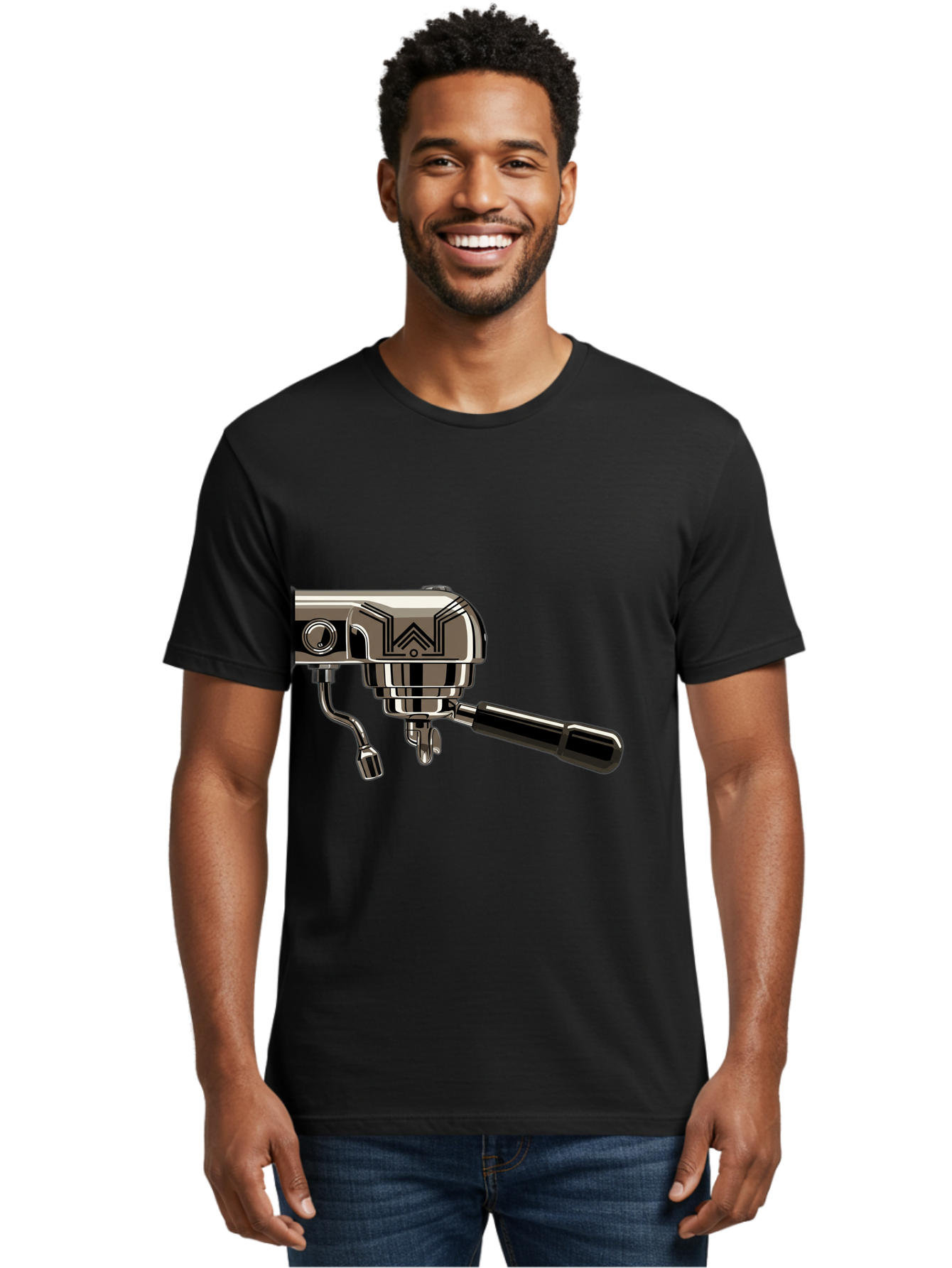 Manual-Coffee-Grinder Men'S Graphic Tee, 100% Cotton, Comfortable Casual Summer Wear, Machine Washable, Manual Coffee Grinder, Coffee Grinding, Hand Crank, Stainless Steel, Coffee Beans, Brewing Equipment, Kitchen Appliance Bac174