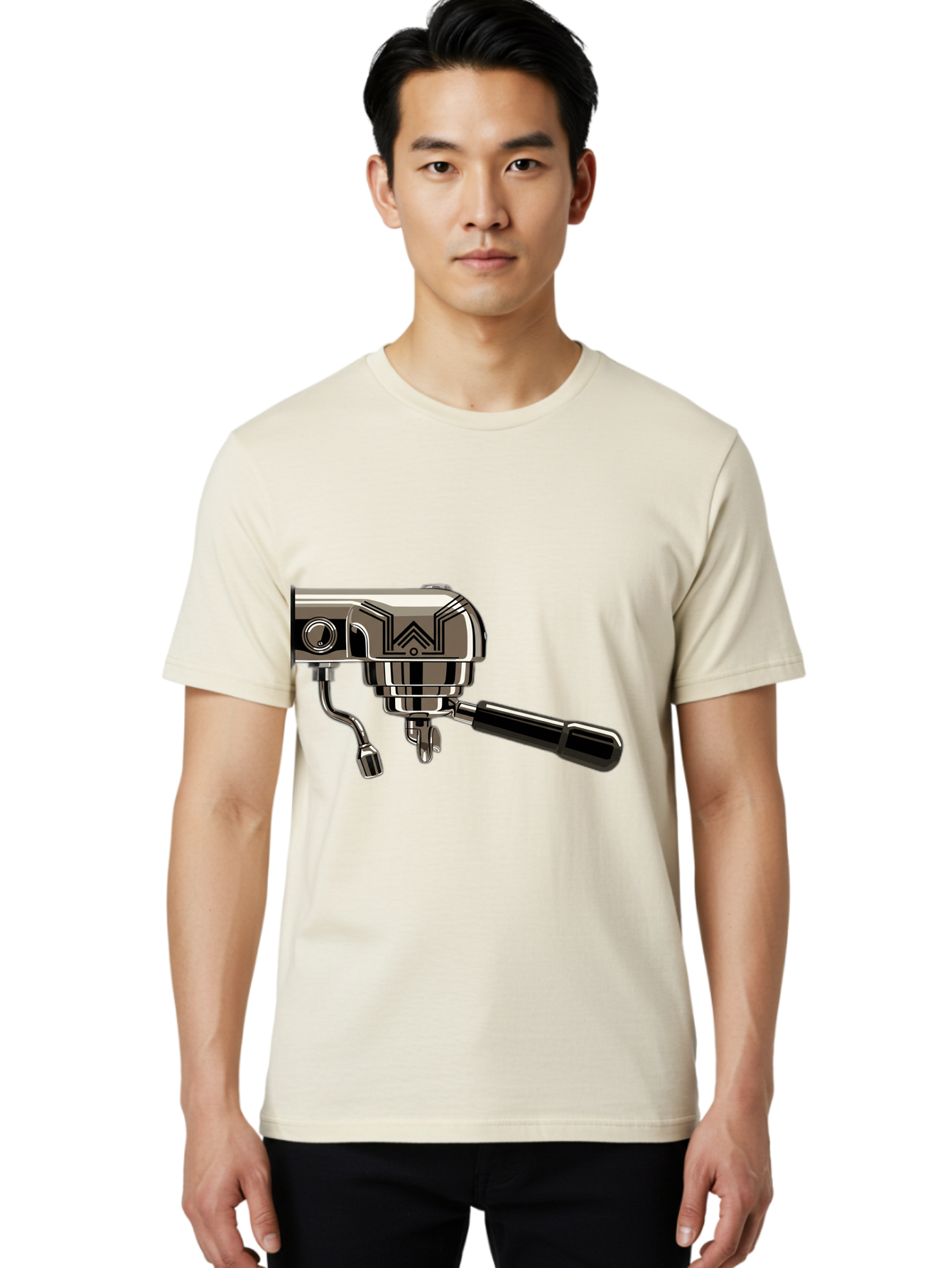 Manual-Coffee-Grinder Men'S Graphic Tee, 100% Cotton, Comfortable Casual Summer Wear, Machine Washable, Manual Coffee Grinder, Coffee Grinding, Hand Crank, Stainless Steel, Coffee Beans, Brewing Equipment, Kitchen Appliance Bac174