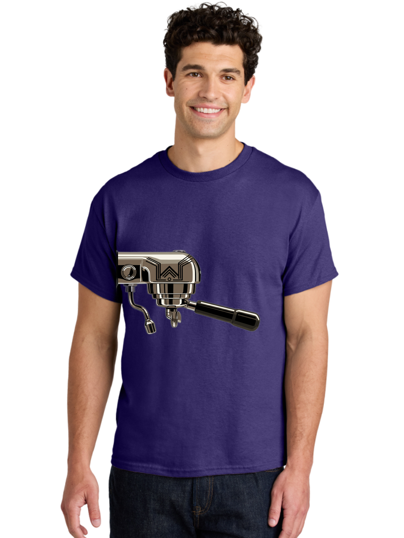 Manual-Coffee-Grinder Men'S Graphic Tee, 100% Cotton, Comfortable Casual Summer Wear, Machine Washable, Manual Coffee Grinder, Coffee Grinding, Hand Crank, Stainless Steel, Coffee Beans, Brewing Equipment, Kitchen Appliance Bac174