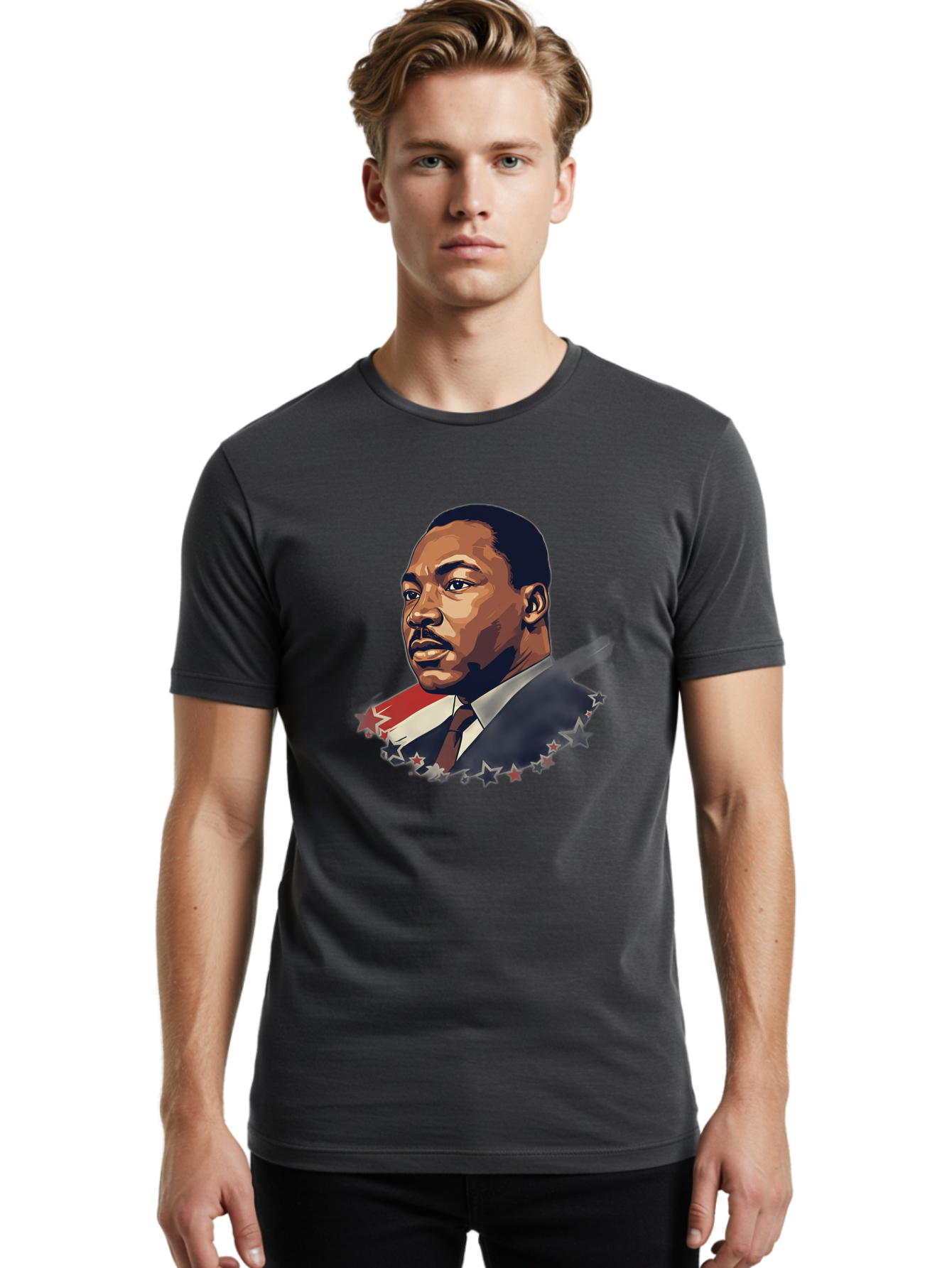 Martin-Luther-King-Jr-2 Men'S Graphic Tee, 100% Cotton, Comfortable Casual Summer Wear, Machine Washable, Martin Luther King Jr Portrait, Civil Rights Leader, Equality And Justice, Freedom Fighter, Peaceful Protest, Inspirational Figure, Bac176