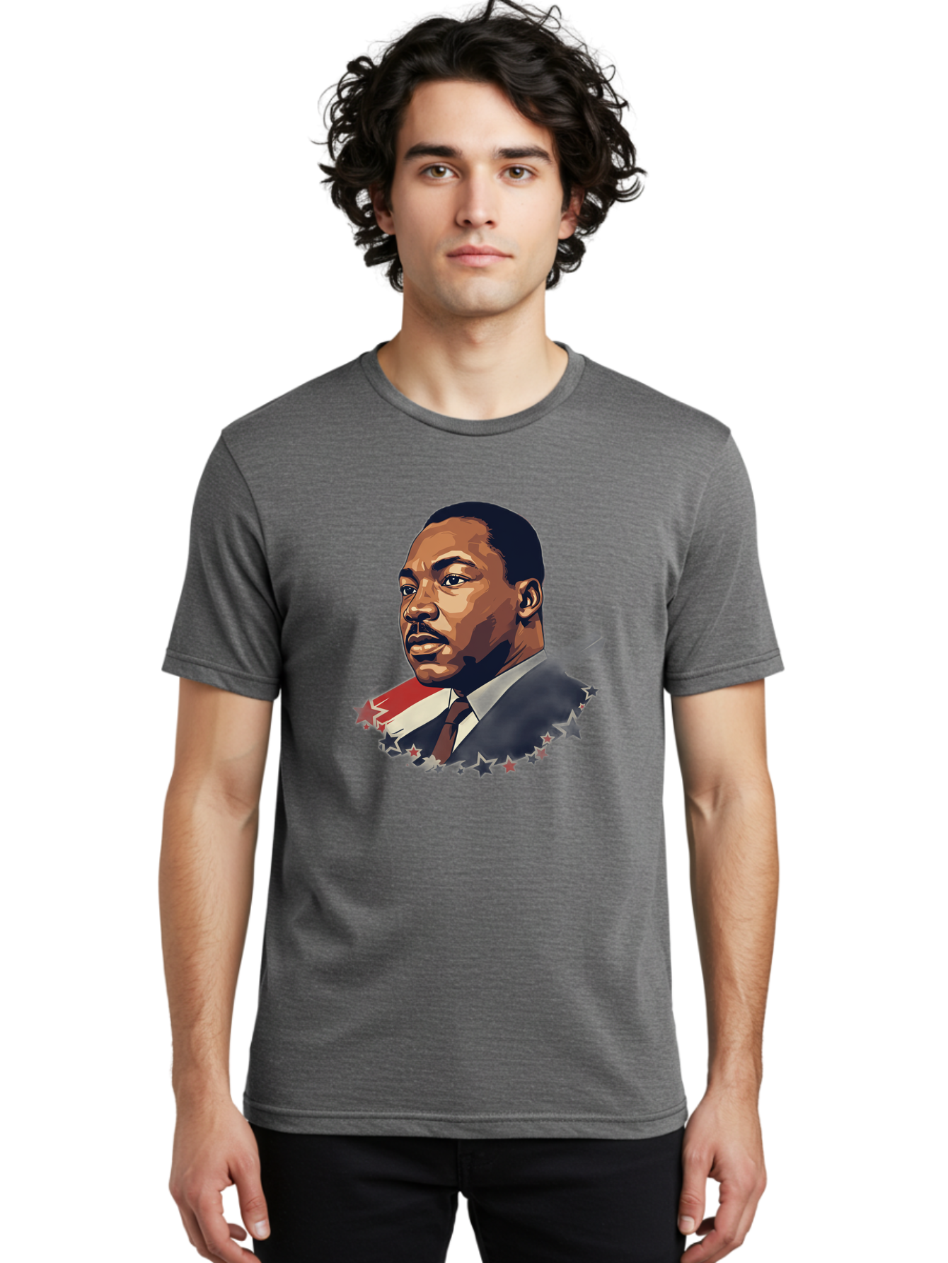 Martin-Luther-King-Jr-2 Men'S Graphic Tee, 100% Cotton, Comfortable Casual Summer Wear, Machine Washable, Martin Luther King Jr Portrait, Civil Rights Leader, Equality And Justice, Freedom Fighter, Peaceful Protest, Inspirational Figure, Bac176
