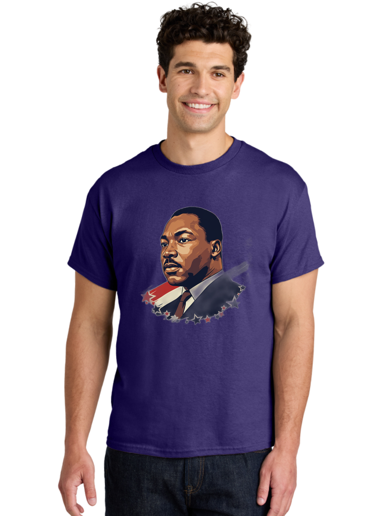 Martin-Luther-King-Jr-2 Men'S Graphic Tee, 100% Cotton, Comfortable Casual Summer Wear, Machine Washable, Martin Luther King Jr Portrait, Civil Rights Leader, Equality And Justice, Freedom Fighter, Peaceful Protest, Inspirational Figure, Bac176