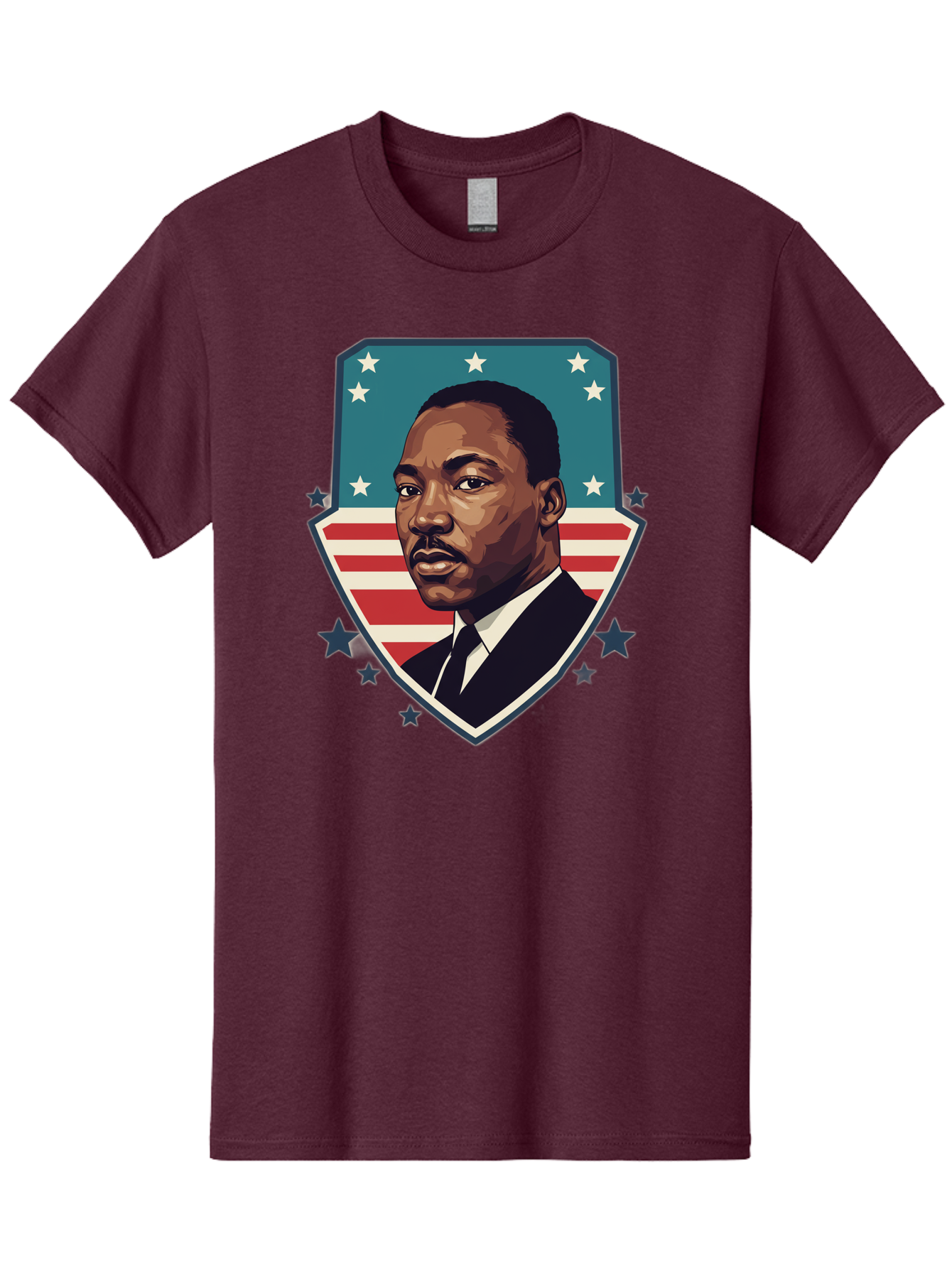 Martin-Luther-King-Jr-3 Men'S Graphic Tee, 100% Cotton, Comfortable Casual Summer Wear, Machine Washable, Martin Luther King Jr. Portrait, American Flag, Patriotic Graphic, Civil Rights Leader, Freedom Fighter, Social Justice, Equality, Bac177