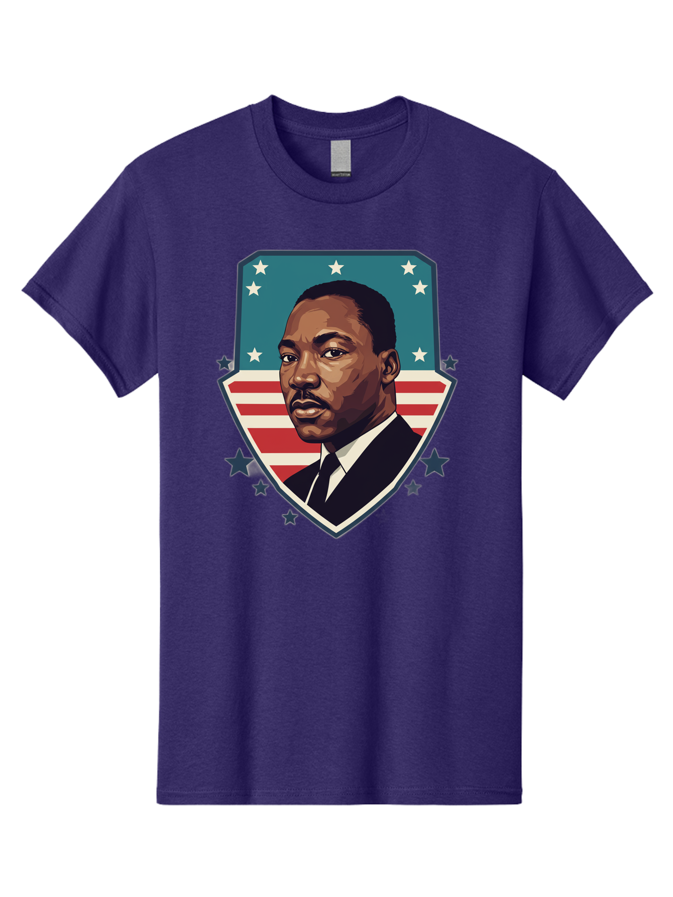 Martin-Luther-King-Jr-3 Men'S Graphic Tee, 100% Cotton, Comfortable Casual Summer Wear, Machine Washable, Martin Luther King Jr. Portrait, American Flag, Patriotic Graphic, Civil Rights Leader, Freedom Fighter, Social Justice, Equality, Bac177