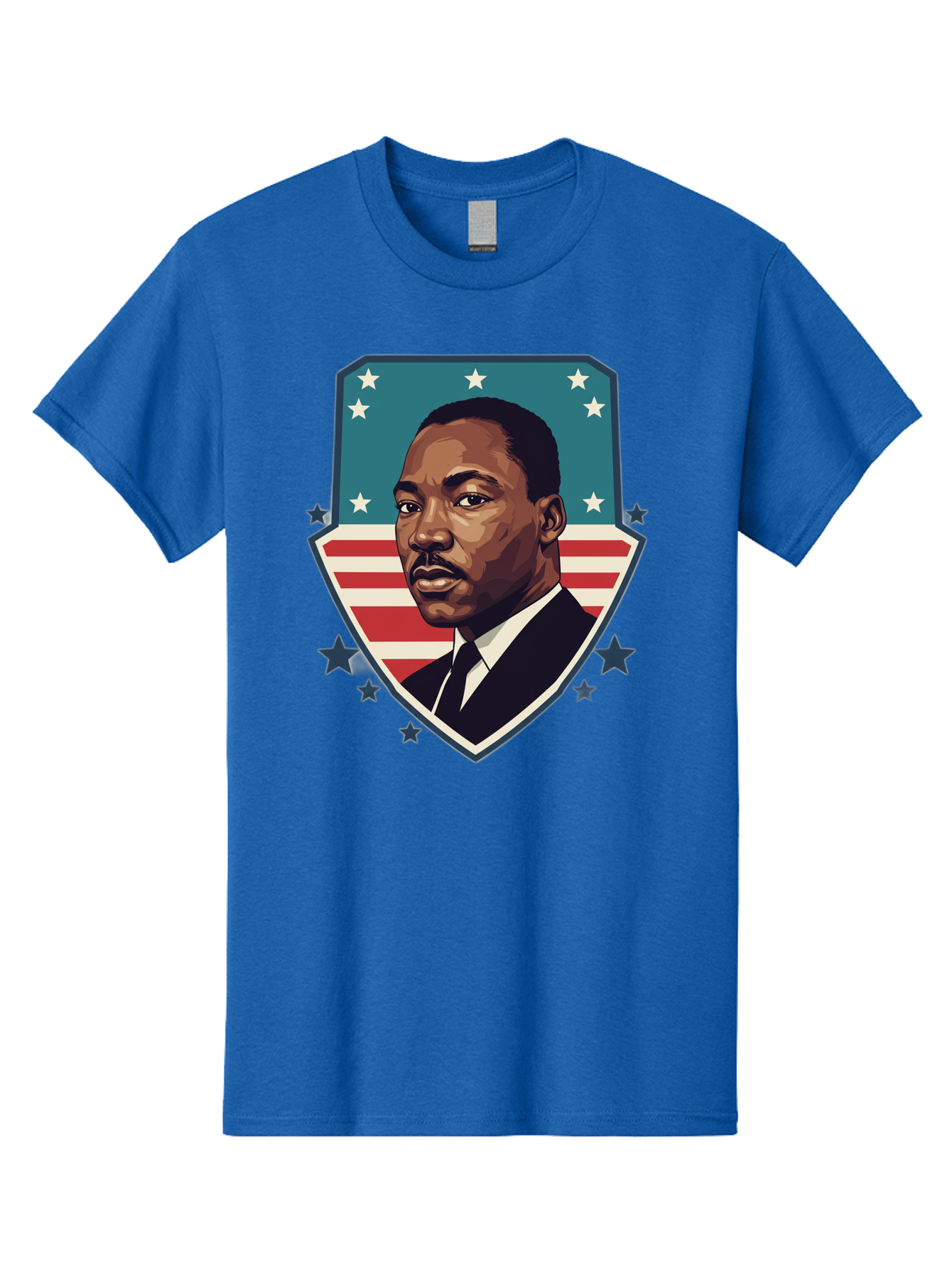 Martin-Luther-King-Jr-3 Men'S Graphic Tee, 100% Cotton, Comfortable Casual Summer Wear, Machine Washable, Martin Luther King Jr. Portrait, American Flag, Patriotic Graphic, Civil Rights Leader, Freedom Fighter, Social Justice, Equality, Bac177