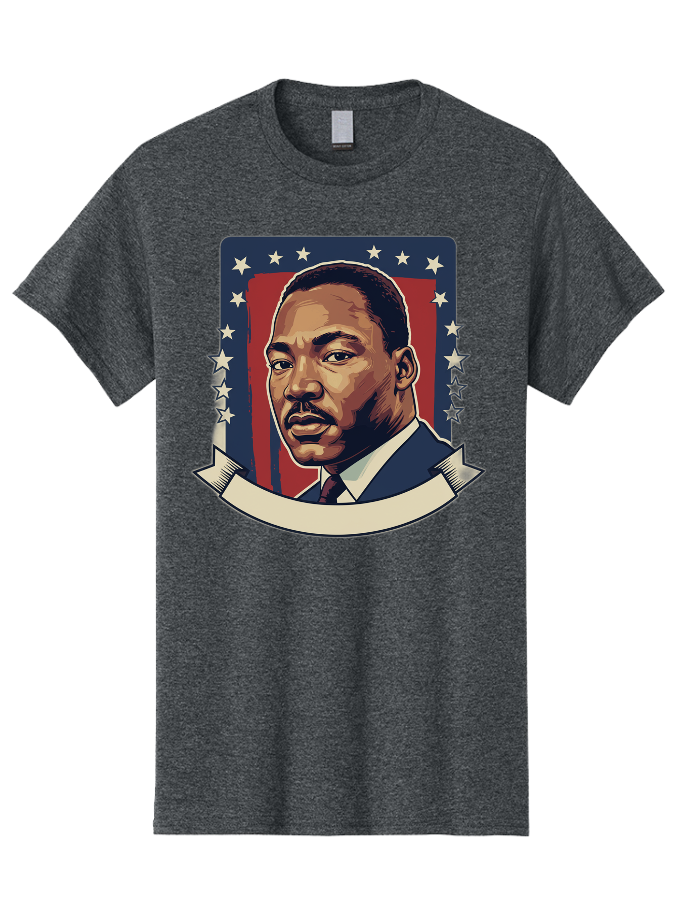 Martin-Luther-King Men'S Graphic Tee, 100% Cotton, Comfortable Casual Summer Wear, Machine Washable, Martin Luther King Jr. Portrait, Civil Rights Leader, Patriotic Illustration, Red White And Blue, Stars And Stripes, Inspirational Quote, Bac180