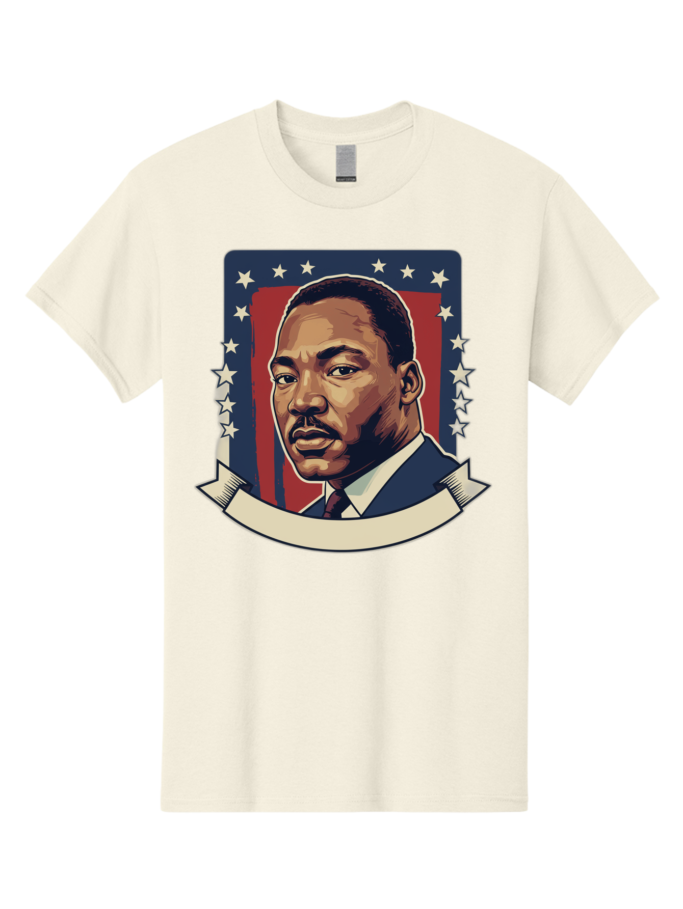 Martin-Luther-King Men'S Graphic Tee, 100% Cotton, Comfortable Casual Summer Wear, Machine Washable, Martin Luther King Jr. Portrait, Civil Rights Leader, Patriotic Illustration, Red White And Blue, Stars And Stripes, Inspirational Quote, Bac180