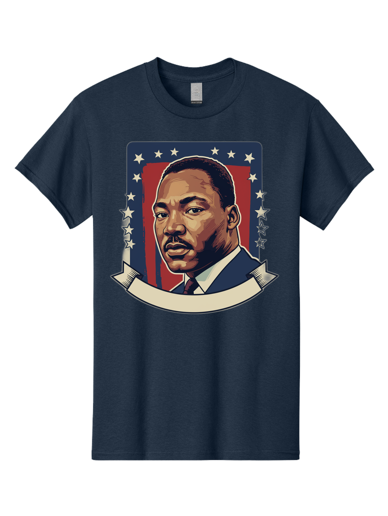 Martin-Luther-King Men'S Graphic Tee, 100% Cotton, Comfortable Casual Summer Wear, Machine Washable, Martin Luther King Jr. Portrait, Civil Rights Leader, Patriotic Illustration, Red White And Blue, Stars And Stripes, Inspirational Quote, Bac180