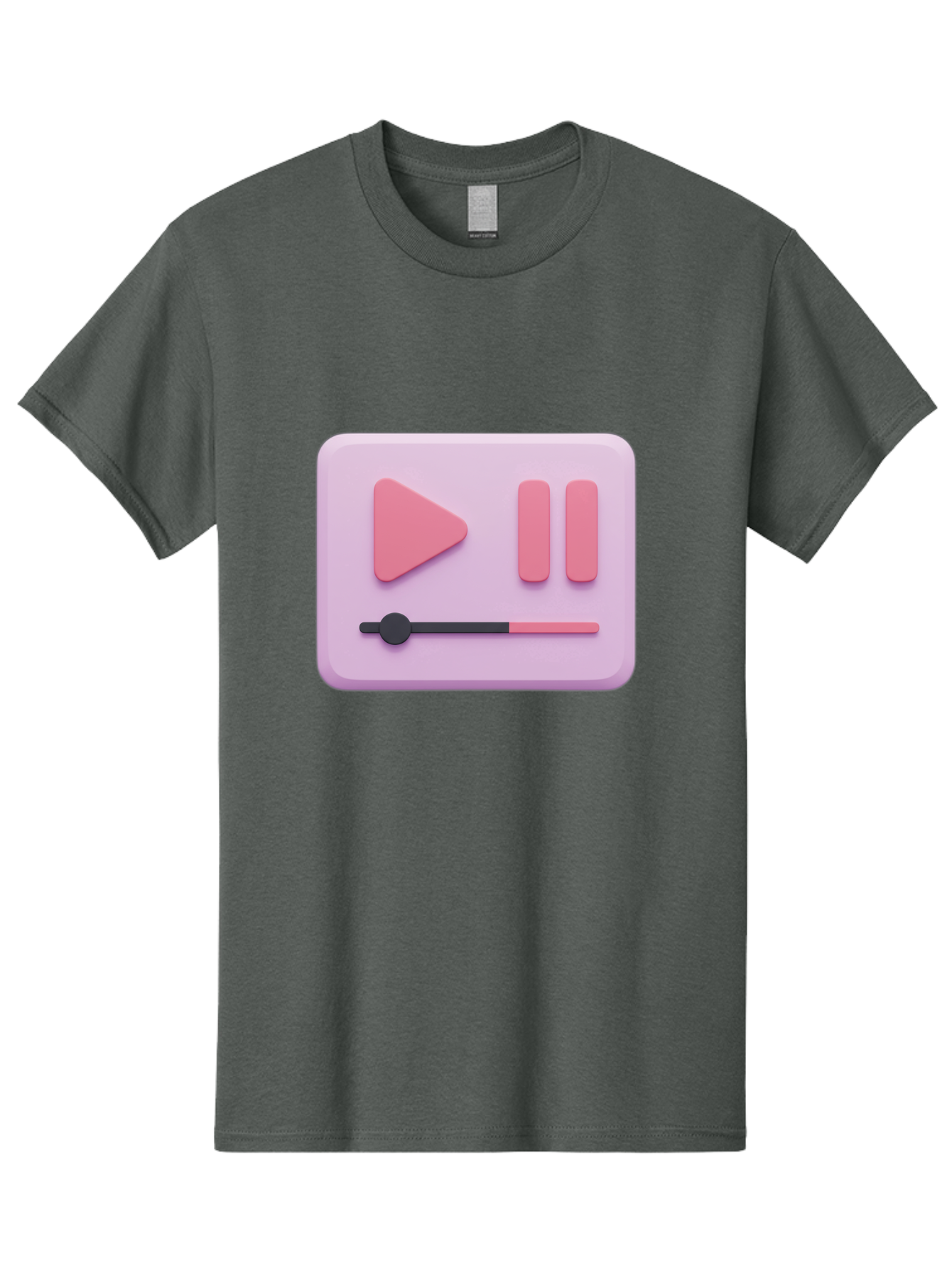 Media-Player-Ui Men'S Graphic Tee, 100% Cotton, Comfortable Casual Summer Wear, Machine Washable, Play Button, Pause Button, Volume Slider, Music Control, Media Player, Audio Playback Bac182