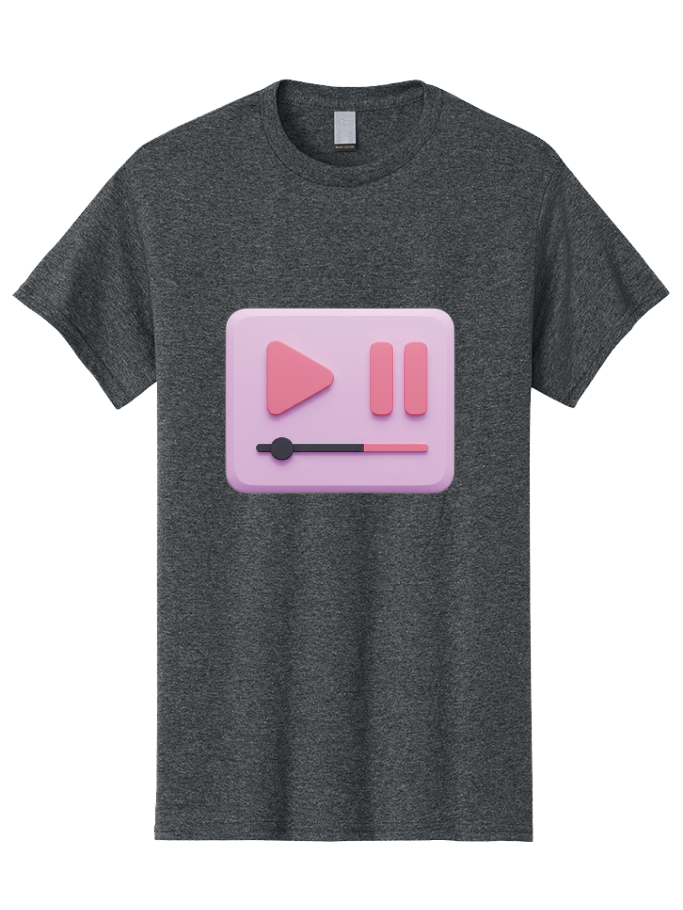 Media-Player-Ui Men'S Graphic Tee, 100% Cotton, Comfortable Casual Summer Wear, Machine Washable, Play Button, Pause Button, Volume Slider, Music Control, Media Player, Audio Playback Bac182