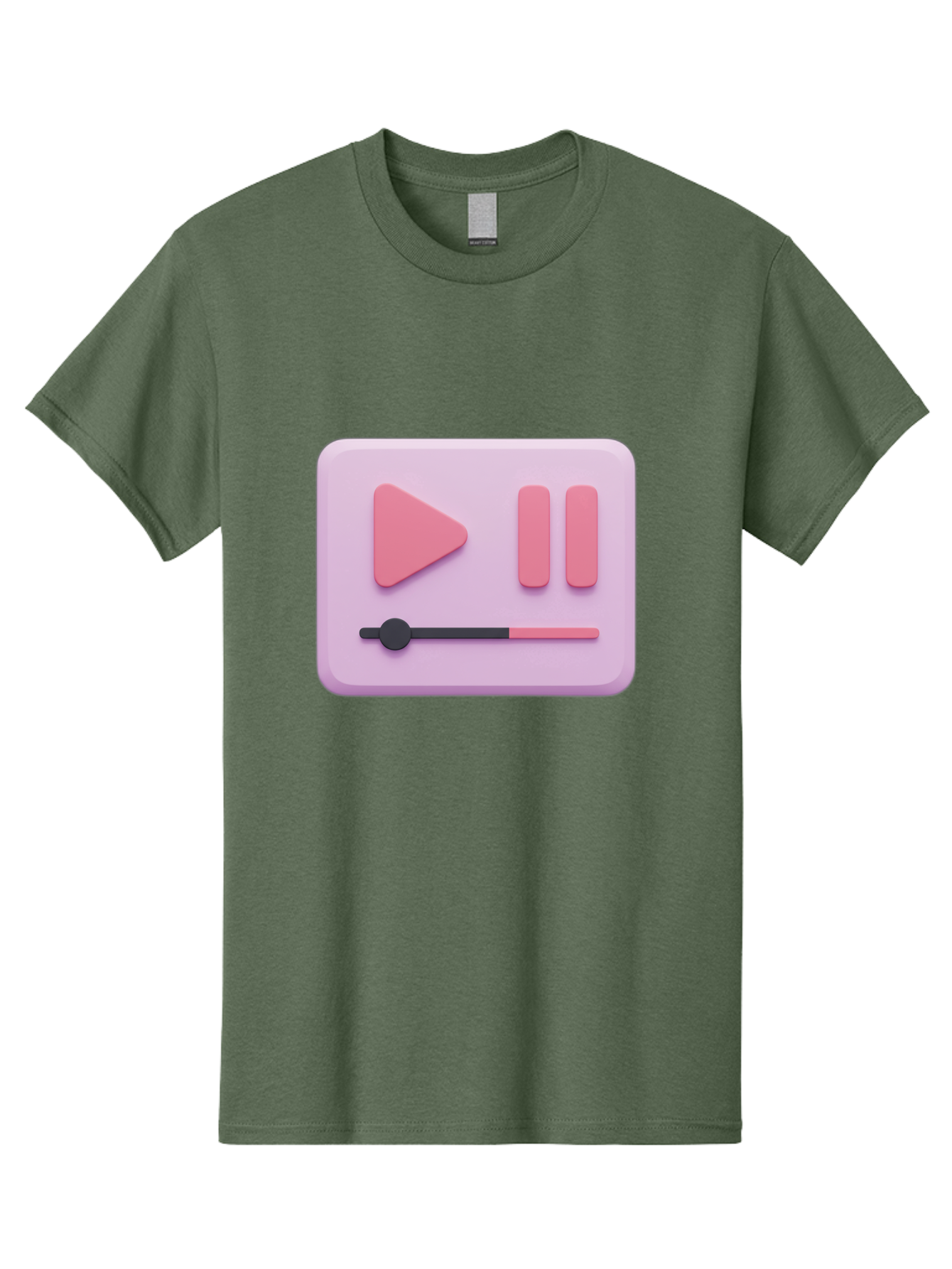 Media-Player-Ui Men'S Graphic Tee, 100% Cotton, Comfortable Casual Summer Wear, Machine Washable, Play Button, Pause Button, Volume Slider, Music Control, Media Player, Audio Playback Bac182