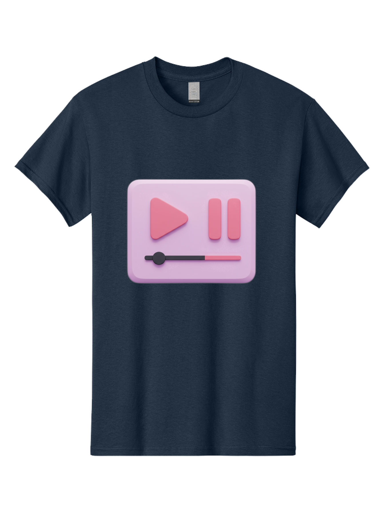 Media-Player-Ui Men'S Graphic Tee, 100% Cotton, Comfortable Casual Summer Wear, Machine Washable, Play Button, Pause Button, Volume Slider, Music Control, Media Player, Audio Playback Bac182