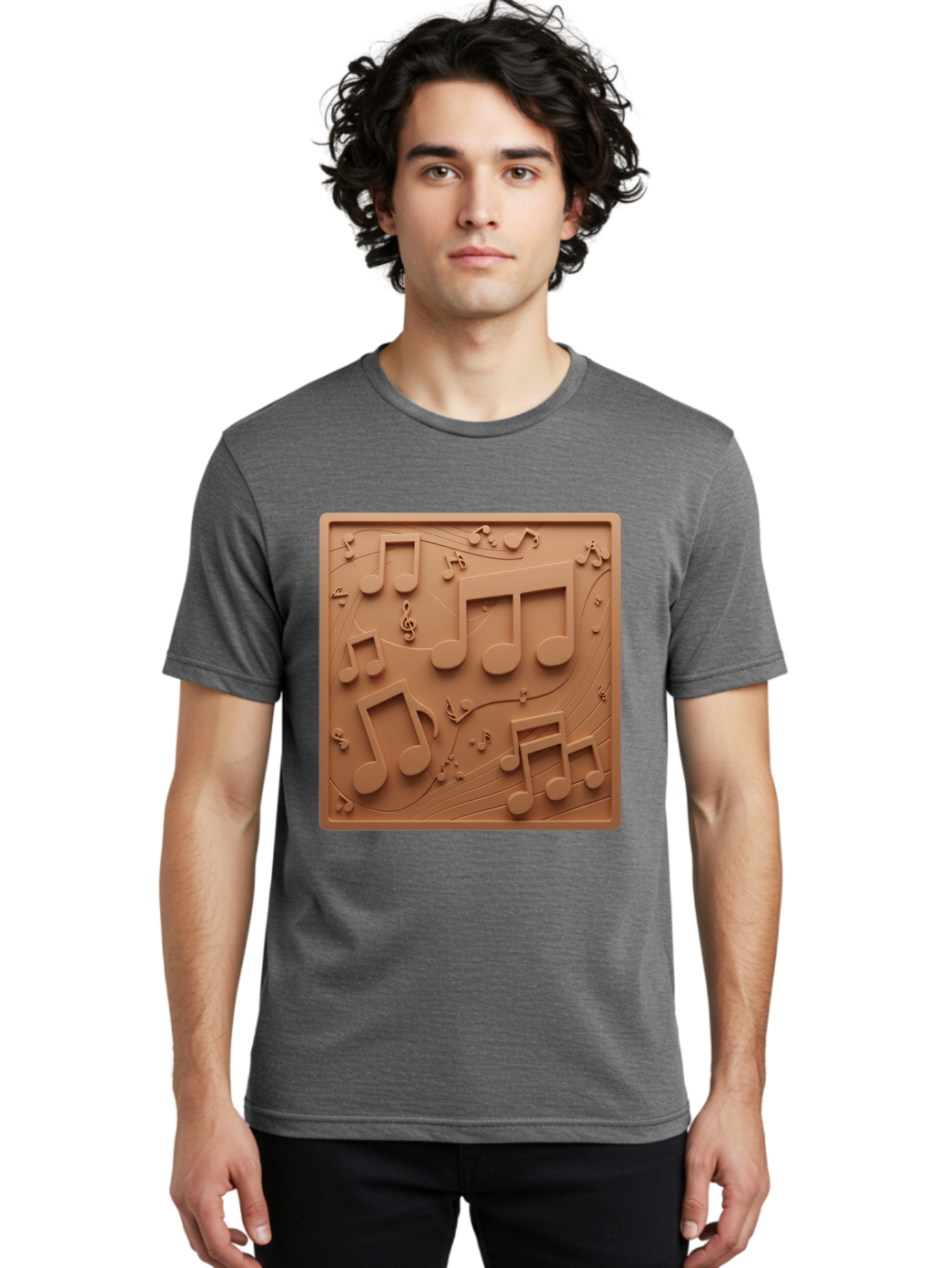 Music-Notes Men'S Graphic Tee, 100% Cotton, Comfortable Casual Summer Wear, Machine Washable, Musical Notes, Treble Clef, 3D Design, Creative Artwork, Music Theme, Melodic Elements, Artistic Expression, Harmony And Rhythm Bac191