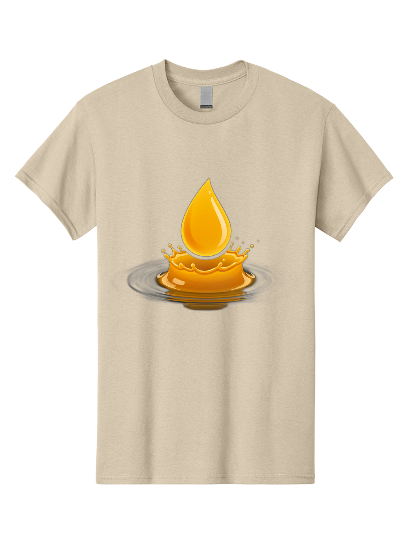 Oil-Drop-Splash Men'S Graphic Tee, 100% Cotton, Comfortable Casual Summer Wear, Machine Washable, Oil Droplet, Splash Effect, Ripple, Drop Of Oil, Brown Liquid, Abstract Design, Modern Art, Digital Illustration, Fluid Dynamics, Shiny Surface Bac199