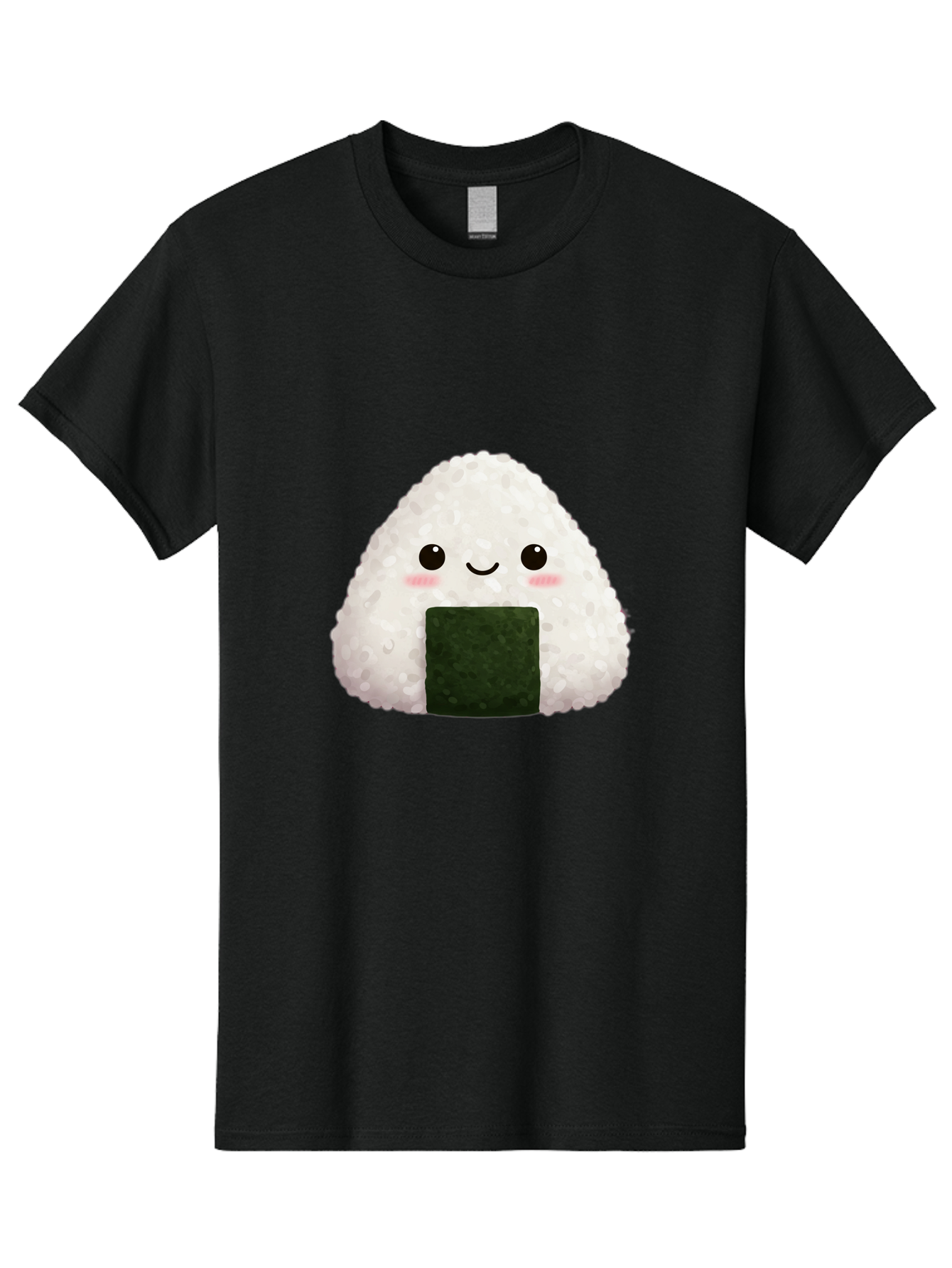 Onigiri Men'S Graphic Tee, 100% Cotton, Comfortable Casual Summer Wear, Machine Washable, Triangular Onigiri, Japanese Rice Ball, Nori Seaweed, Kawaii Food, Cute Character, Cartoon Illustration, Adorable Snack, Japanese Cuisine Bac200