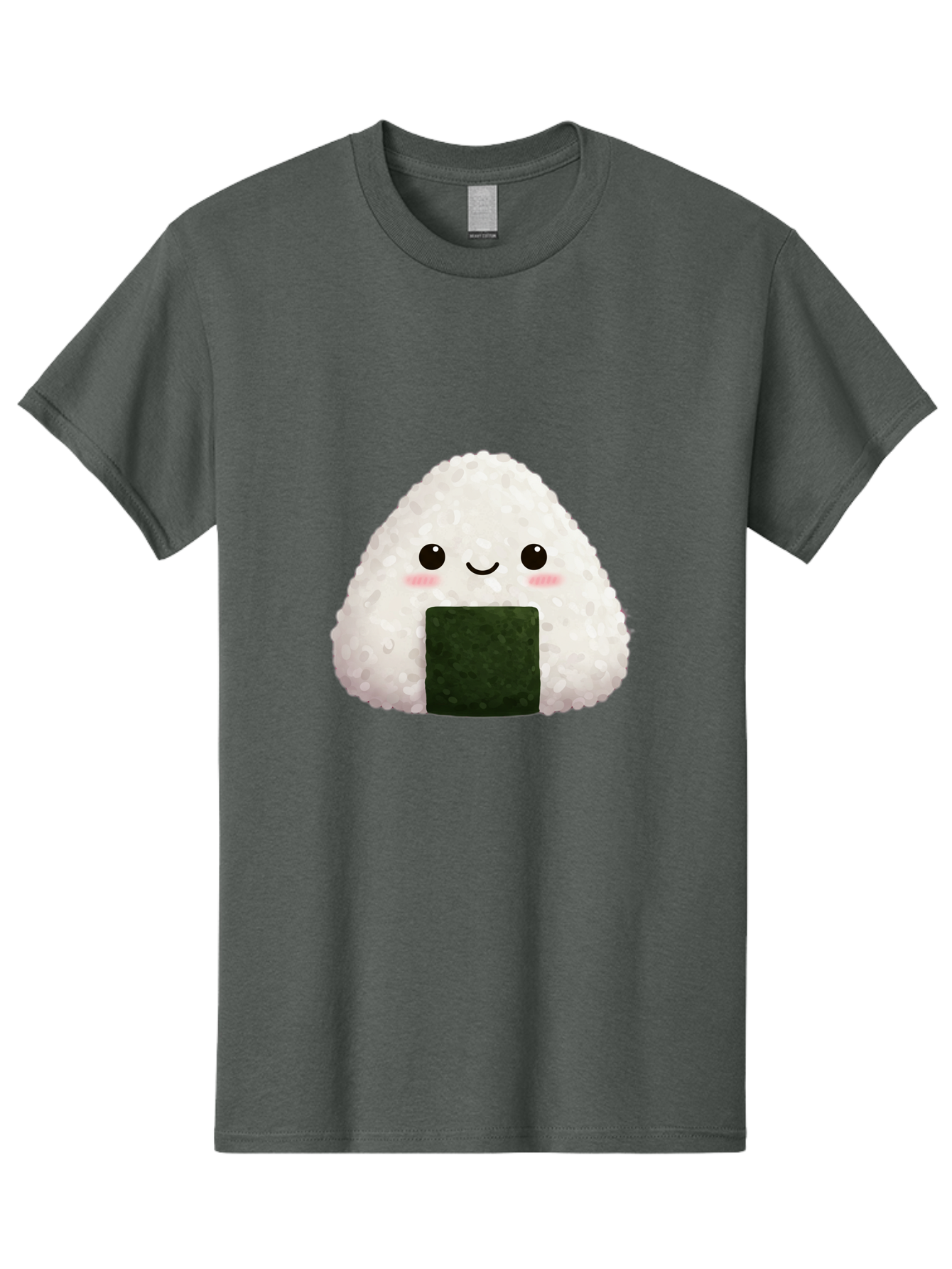 Onigiri Men'S Graphic Tee, 100% Cotton, Comfortable Casual Summer Wear, Machine Washable, Triangular Onigiri, Japanese Rice Ball, Nori Seaweed, Kawaii Food, Cute Character, Cartoon Illustration, Adorable Snack, Japanese Cuisine Bac200