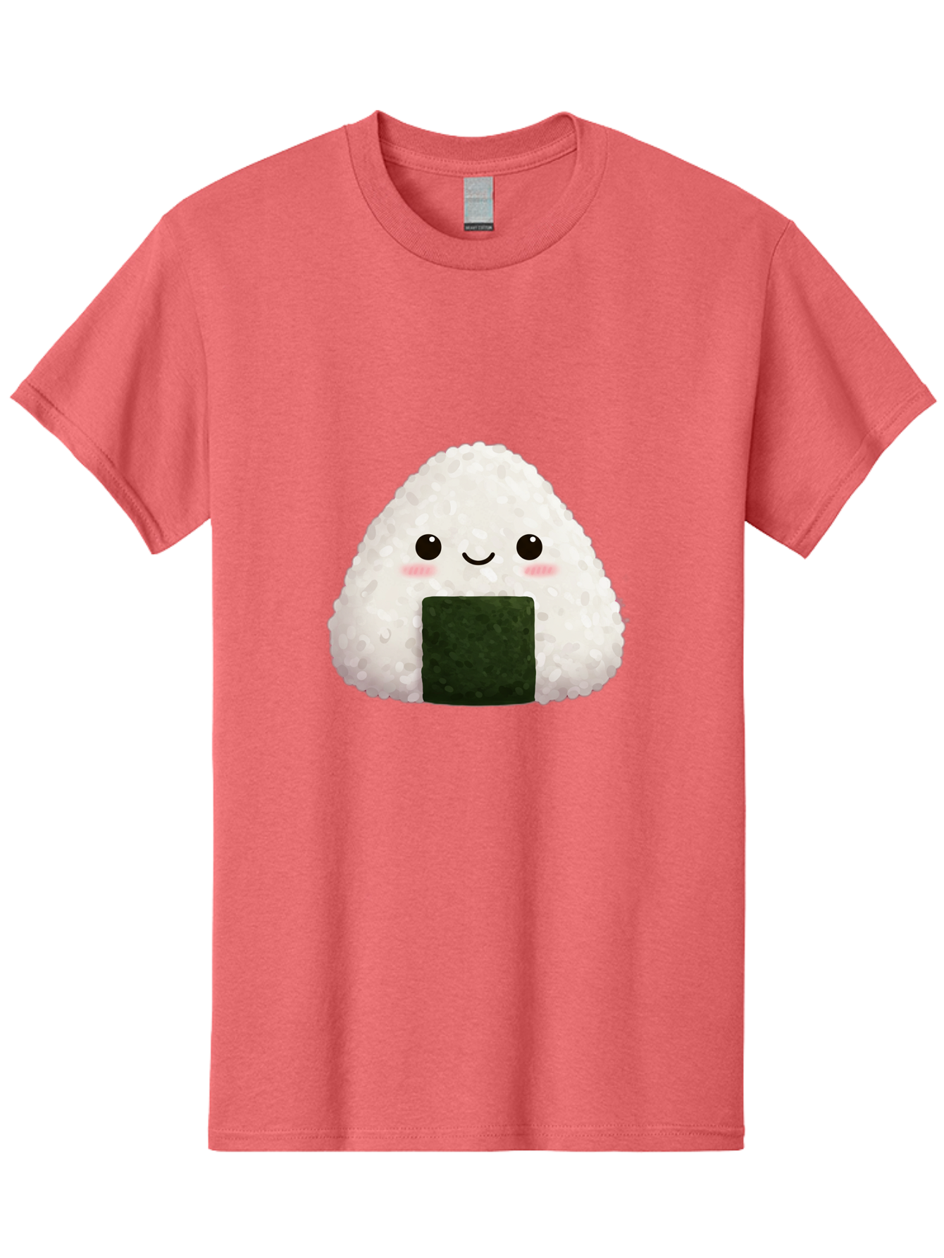 Onigiri Men'S Graphic Tee, 100% Cotton, Comfortable Casual Summer Wear, Machine Washable, Triangular Onigiri, Japanese Rice Ball, Nori Seaweed, Kawaii Food, Cute Character, Cartoon Illustration, Adorable Snack, Japanese Cuisine Bac200