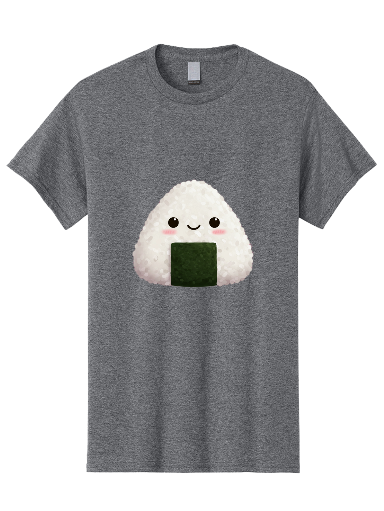 Onigiri Men'S Graphic Tee, 100% Cotton, Comfortable Casual Summer Wear, Machine Washable, Triangular Onigiri, Japanese Rice Ball, Nori Seaweed, Kawaii Food, Cute Character, Cartoon Illustration, Adorable Snack, Japanese Cuisine Bac200