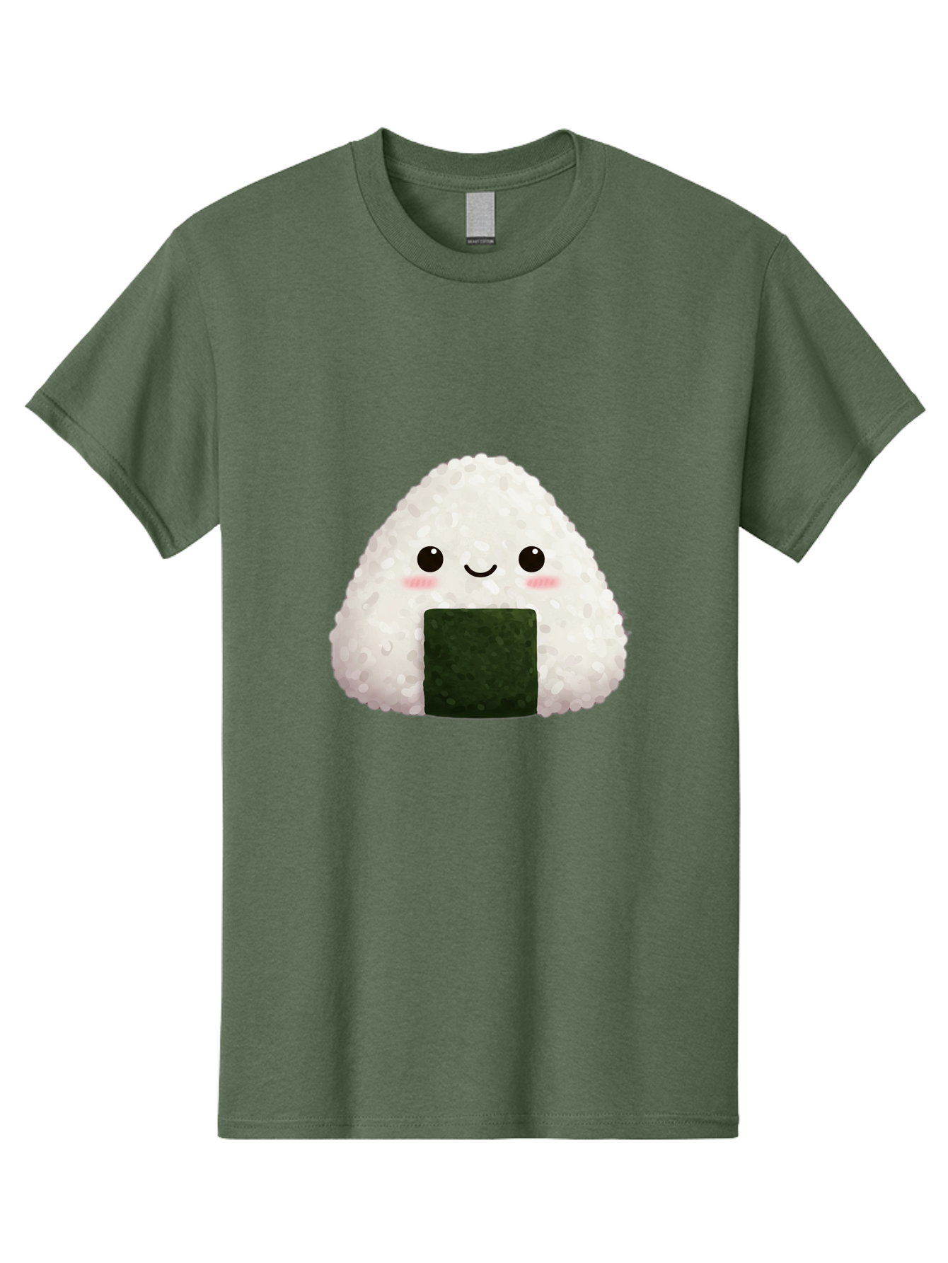 Onigiri Men'S Graphic Tee, 100% Cotton, Comfortable Casual Summer Wear, Machine Washable, Triangular Onigiri, Japanese Rice Ball, Nori Seaweed, Kawaii Food, Cute Character, Cartoon Illustration, Adorable Snack, Japanese Cuisine Bac200
