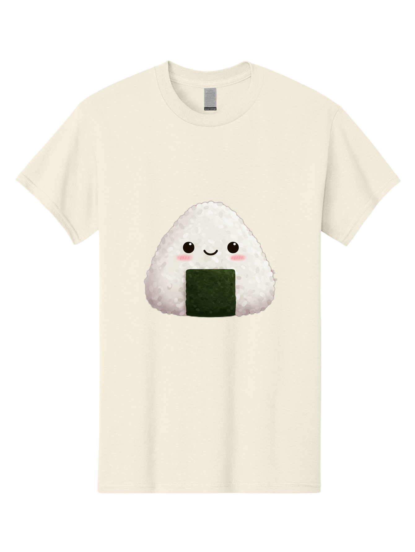 Onigiri Men'S Graphic Tee, 100% Cotton, Comfortable Casual Summer Wear, Machine Washable, Triangular Onigiri, Japanese Rice Ball, Nori Seaweed, Kawaii Food, Cute Character, Cartoon Illustration, Adorable Snack, Japanese Cuisine Bac200