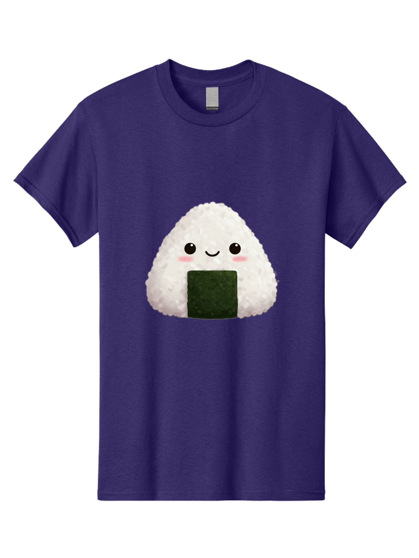 Onigiri Men'S Graphic Tee, 100% Cotton, Comfortable Casual Summer Wear, Machine Washable, Triangular Onigiri, Japanese Rice Ball, Nori Seaweed, Kawaii Food, Cute Character, Cartoon Illustration, Adorable Snack, Japanese Cuisine Bac200