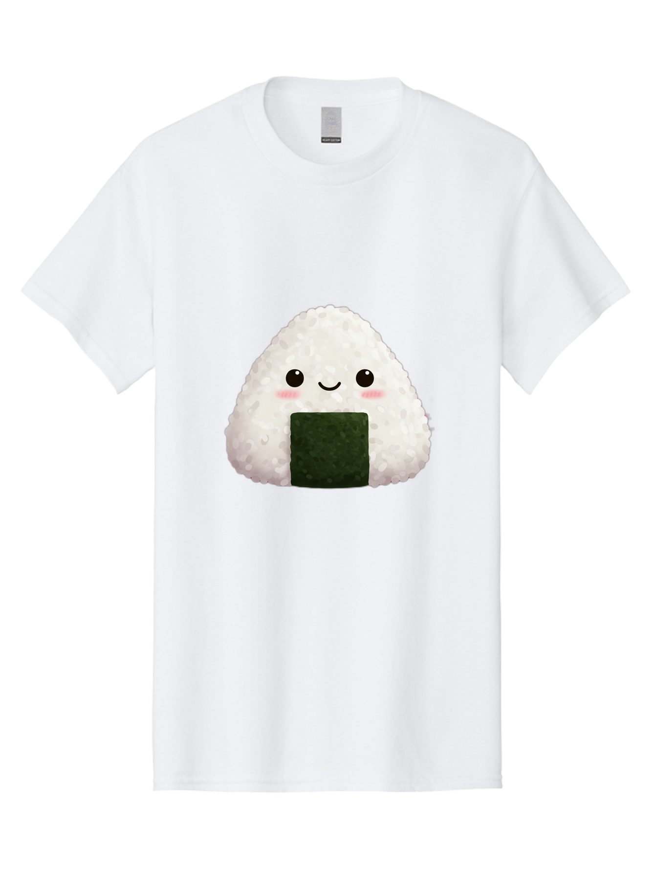 Onigiri Men'S Graphic Tee, 100% Cotton, Comfortable Casual Summer Wear, Machine Washable, Triangular Onigiri, Japanese Rice Ball, Nori Seaweed, Kawaii Food, Cute Character, Cartoon Illustration, Adorable Snack, Japanese Cuisine Bac200