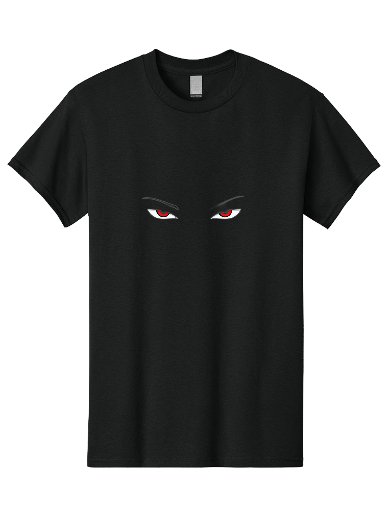 Pair-Of-Eyes Men'S Graphic Tee, 100% Cotton, Comfortable Casual Summer Wear, Machine Washable, Cartoon Eyes, Red Irises, White Eyes, Black Eyebrows, Anime Style, Simple Design, Bold Colors, Eye Contact Bac207