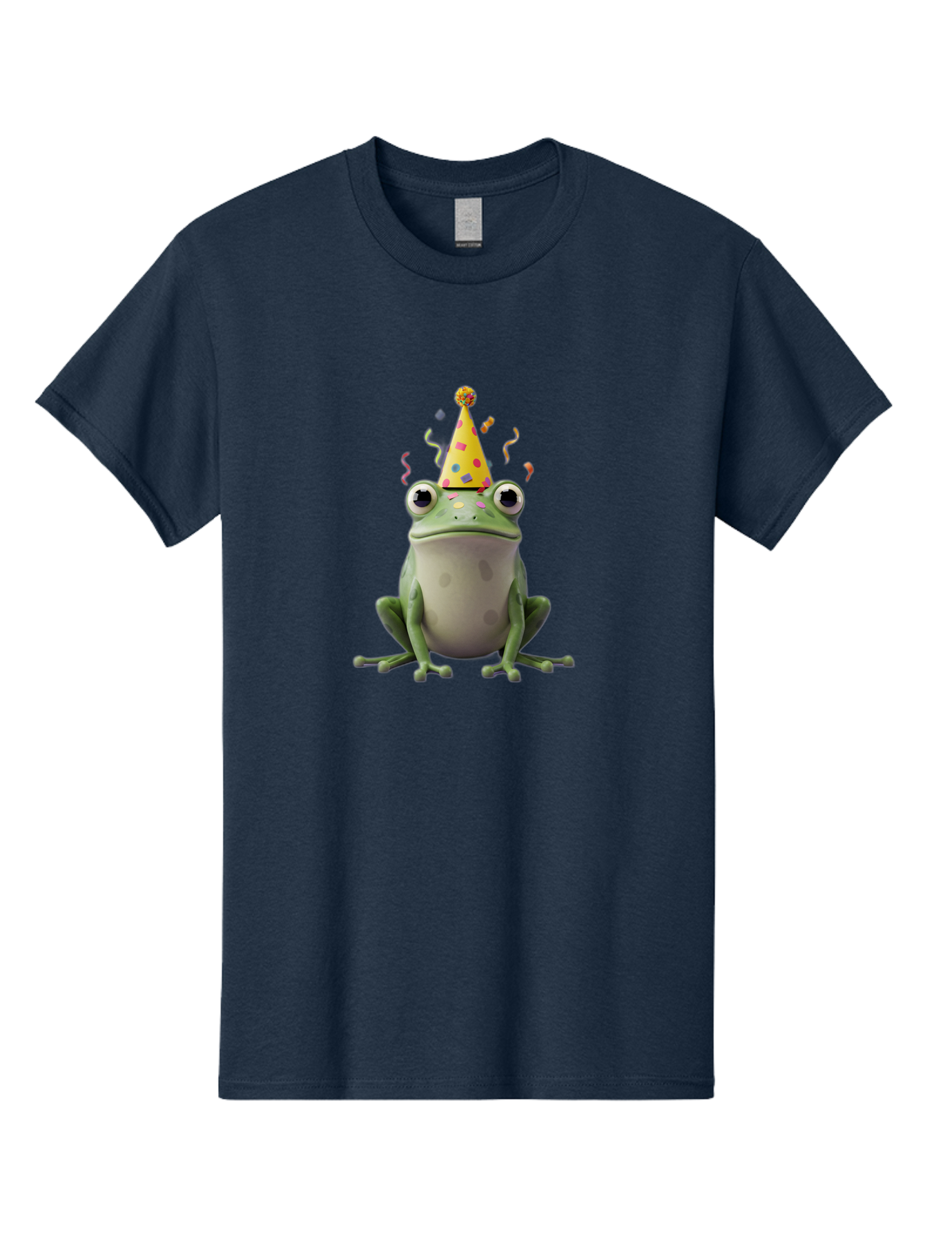 Party-Frog-4 Men'S Graphic Tee, 100% Cotton, Comfortable Casual Summer Wear, Machine Washable, Cartoon Frog, Party Hat, Celebration, Confetti, Funny Animal, Playful Creature, Festive Atmosphere, Colorful Decorations, Joyful Moment, Bac212