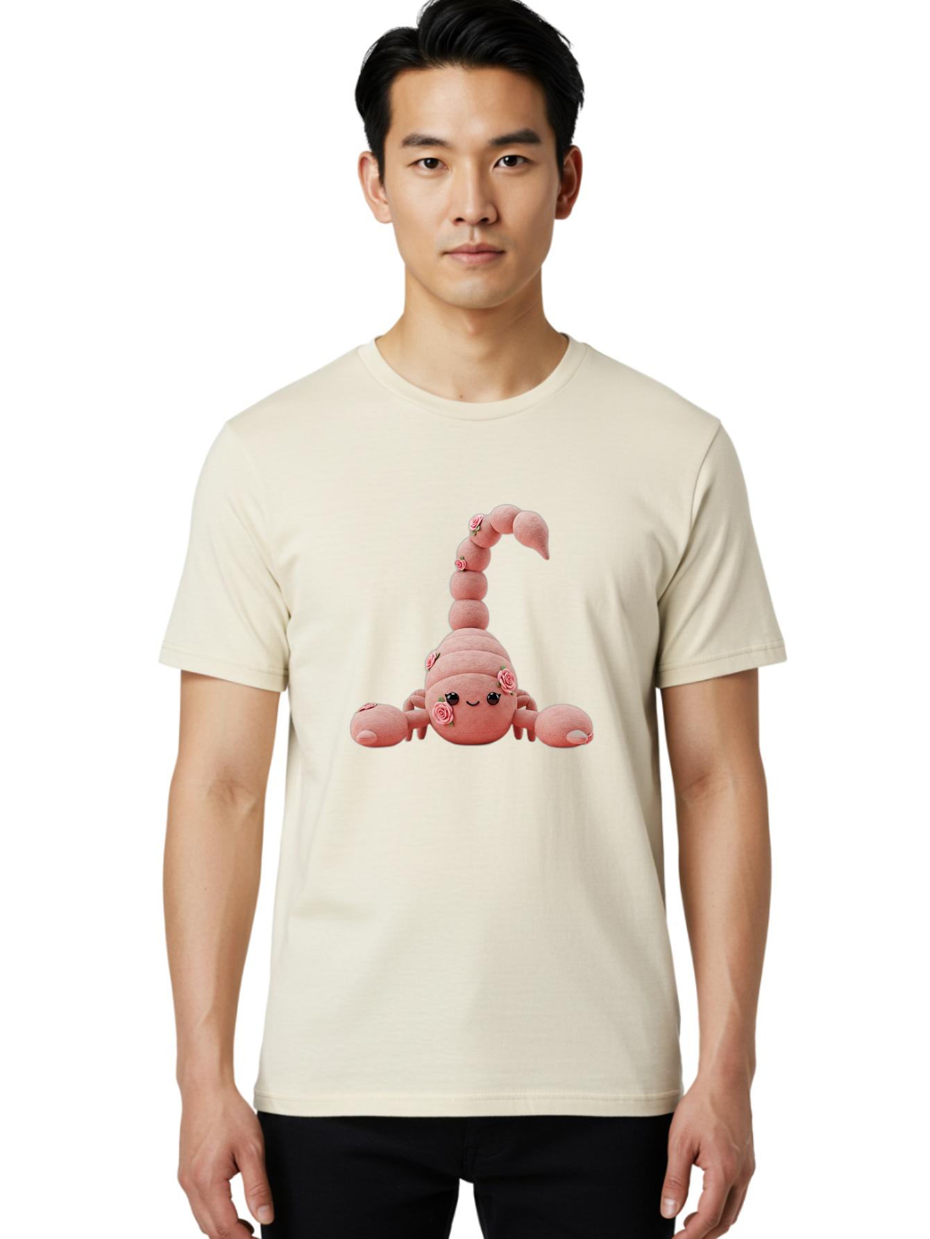 Pink-Scorpion Men'S Graphic Tee, 100% Cotton, Comfortable Casual Summer Wear, Machine Washable, Plush Toy, Pink Fabric, Floral Decorations, Scorpion Design, Cute, Soft Toy, Decorative Figurine, Stuffed Animal, Kawaii Bac216