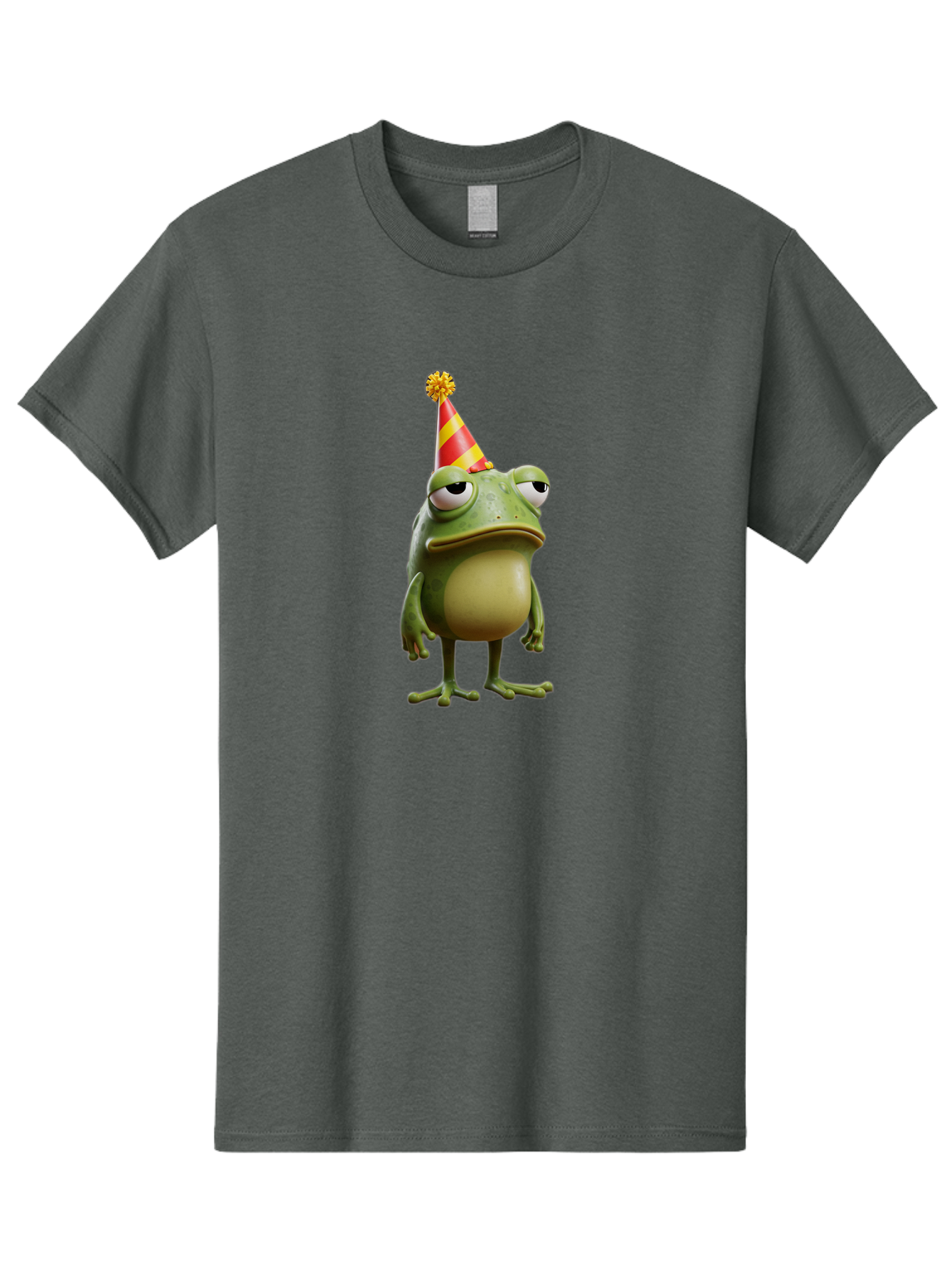 Pepe-The-Frog-Party-Hat Men'S Graphic Tee, 100% Cotton, Comfortable Casual Summer Wear, Machine Washable, Pepe The Frog, Party Hat, Frog Meme, Cartoon Character, Celebration, Funny, Meme Culture, Pepe, Sad Frog Bac218