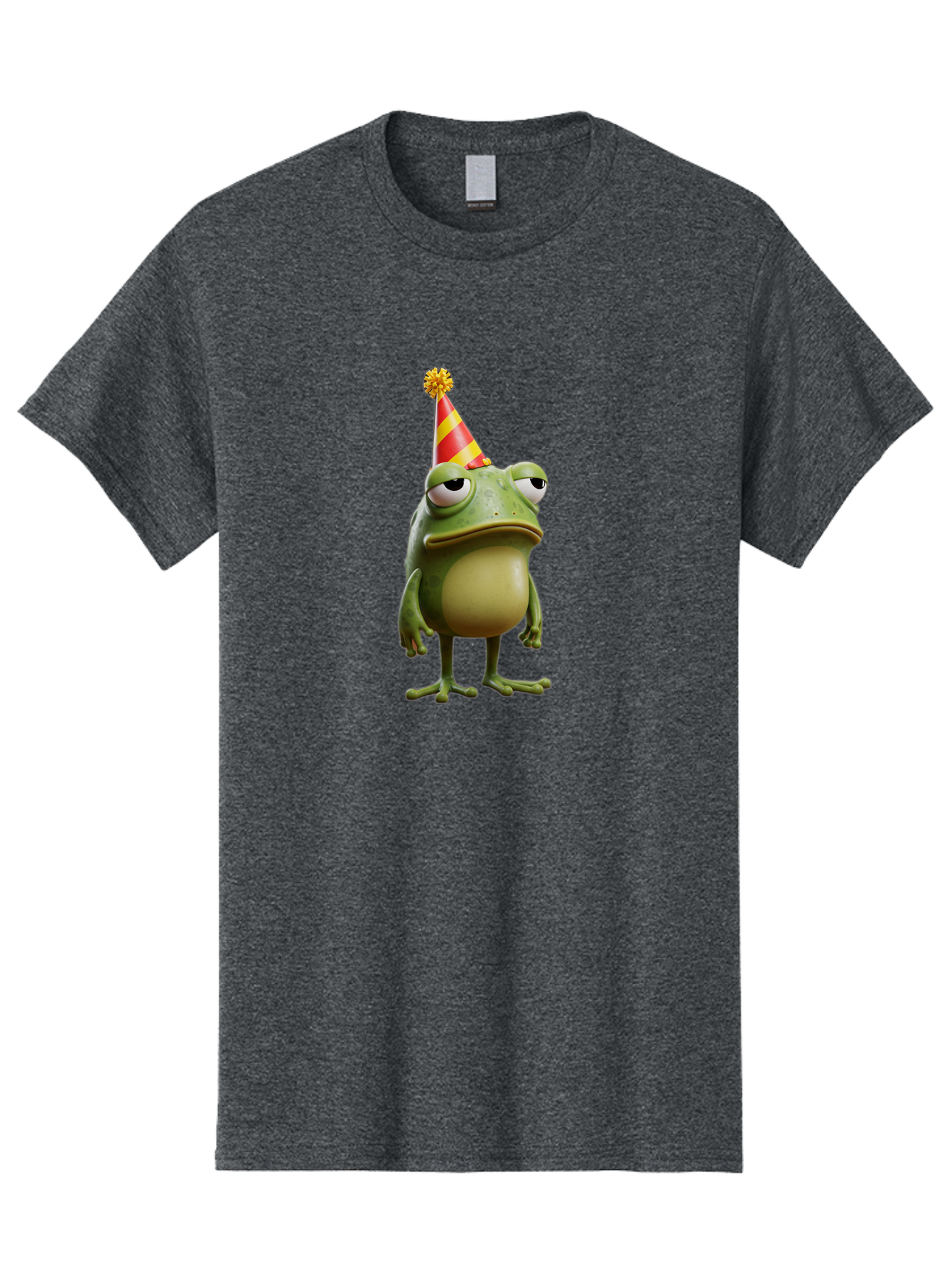 Pepe-The-Frog-Party-Hat Men'S Graphic Tee, 100% Cotton, Comfortable Casual Summer Wear, Machine Washable, Pepe The Frog, Party Hat, Frog Meme, Cartoon Character, Celebration, Funny, Meme Culture, Pepe, Sad Frog Bac218